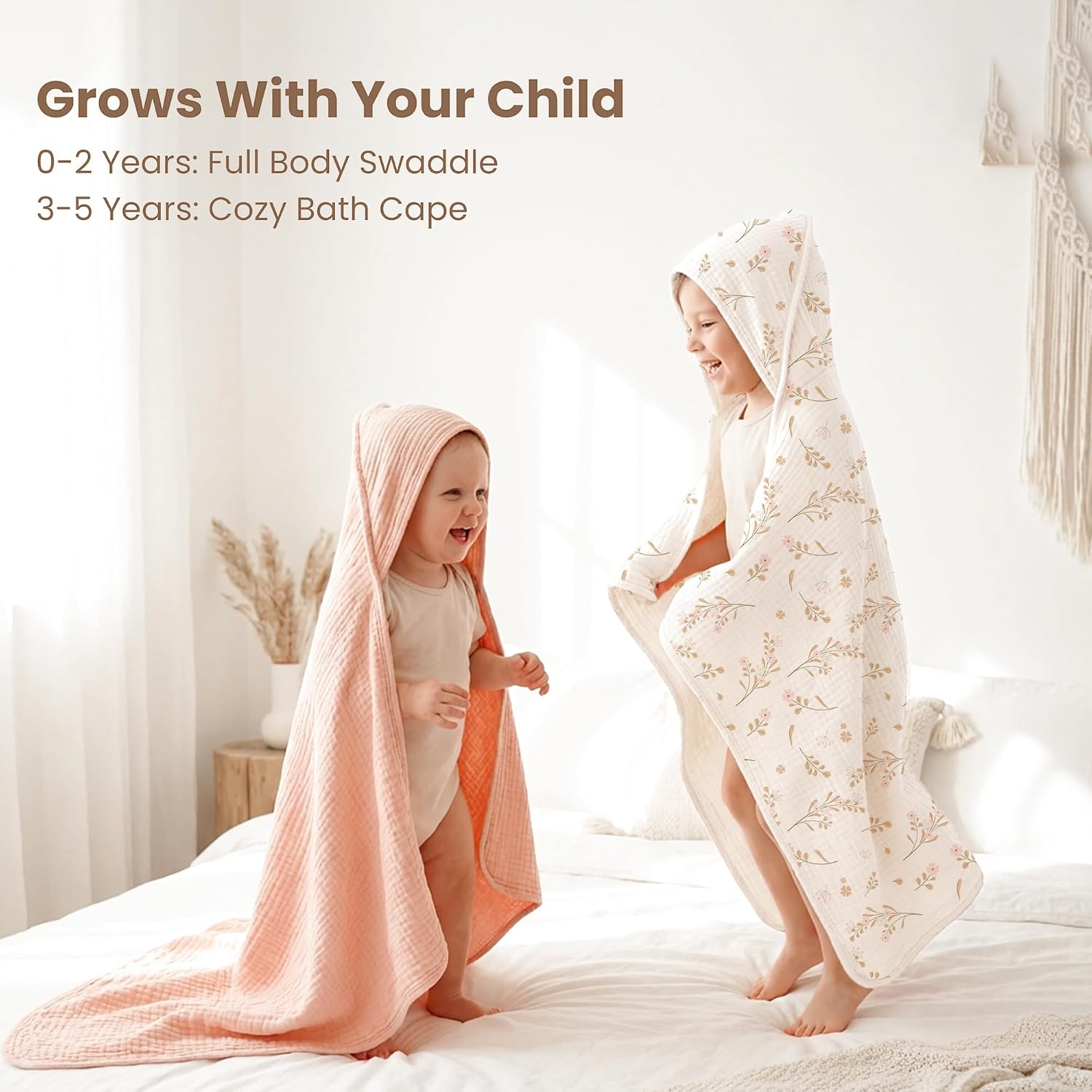 Detalle de Konssy Hooded Baby Bath Towels 32 x 32 In