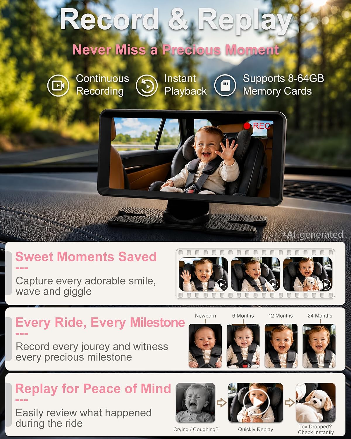 Detalle de Babyvue Dual Baby Car Camera BV3 MAX