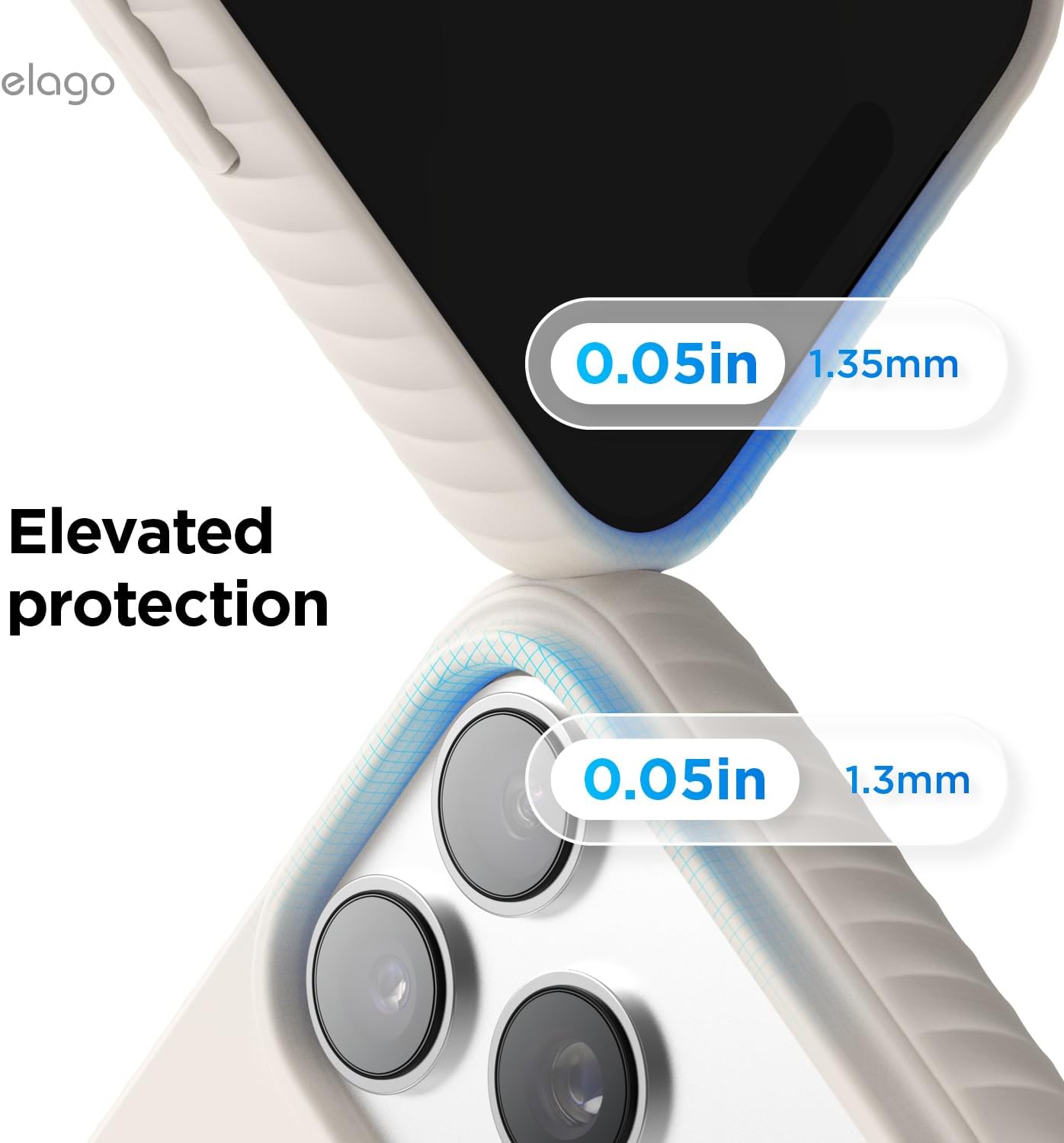 Detalle 2 de elago ES17MSRG63PRO-ST Magnetic Ridge Silicone Case for iPhone 17/18 Pro, Stone