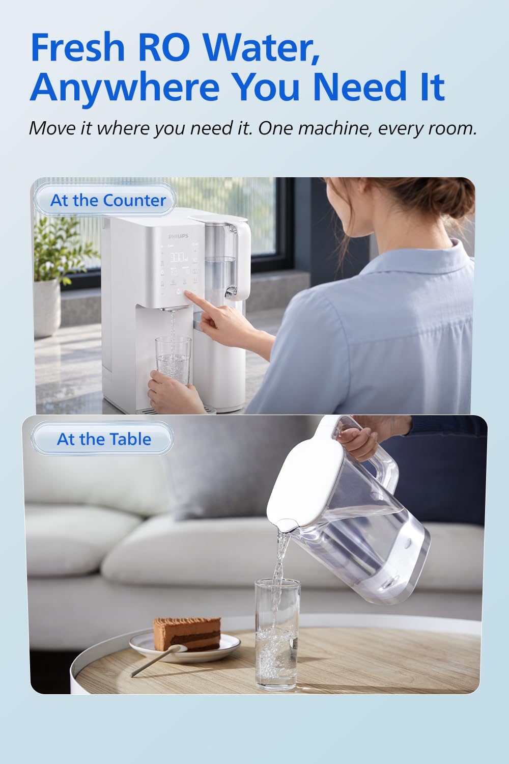 Detalle de PHILIPS ADD6926WH/37 Countertop RO Water Purifier, 6L Tank, 6-Stage Filter