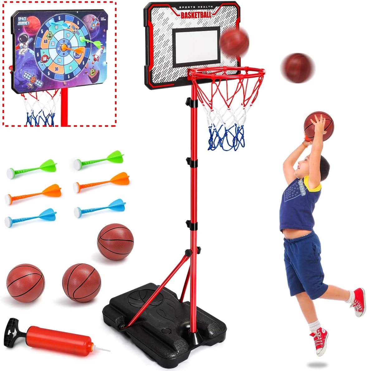 MELAND Kids Basketball Hoop Outdoor 104-190cm