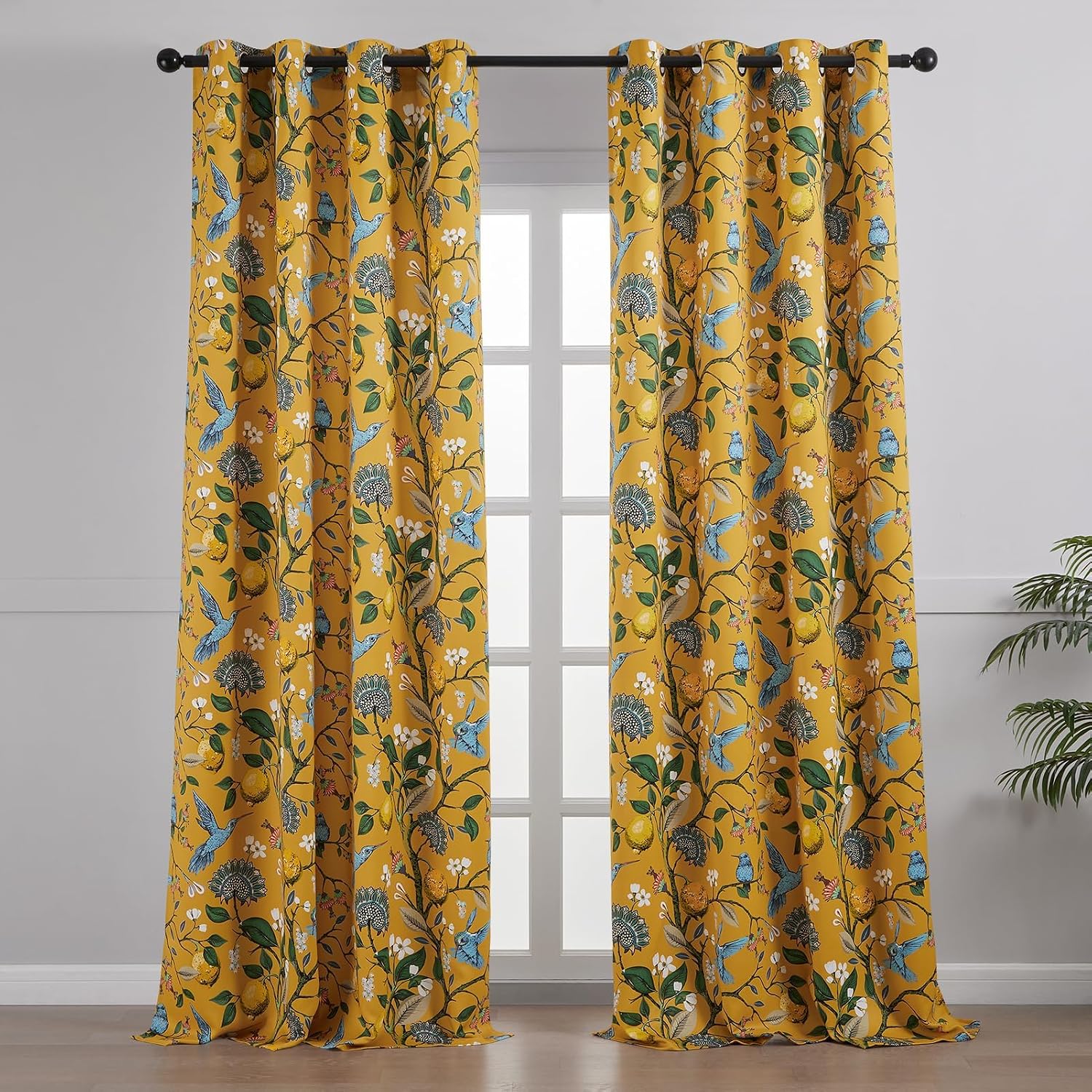 Thumbnail 1 de Topfinel Mustard Yellow Vintage Curtains 84 in 🏠