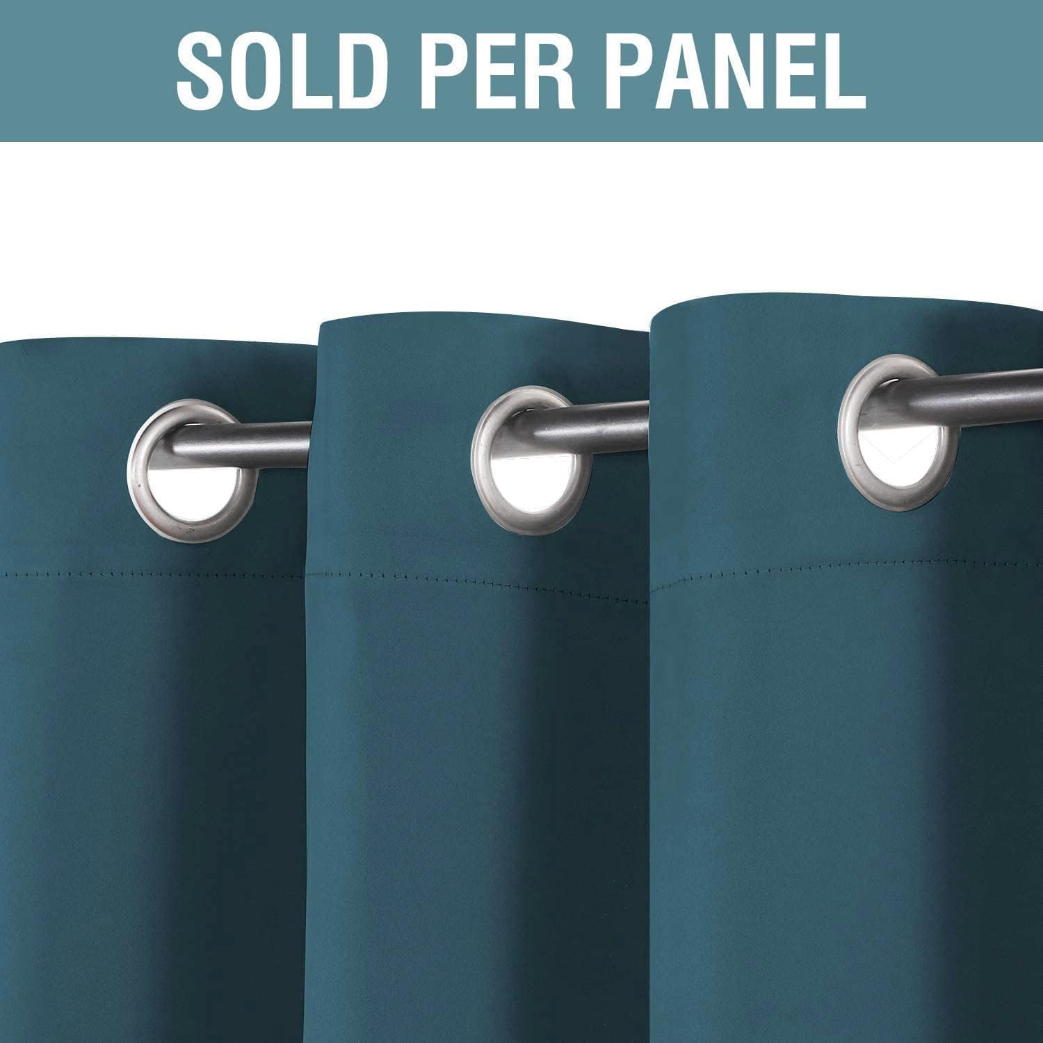Detalle de H.VERSAILTEX 1 Blackout Curtain, Dark Teal, 52 x 96-Inch Grommet Panel