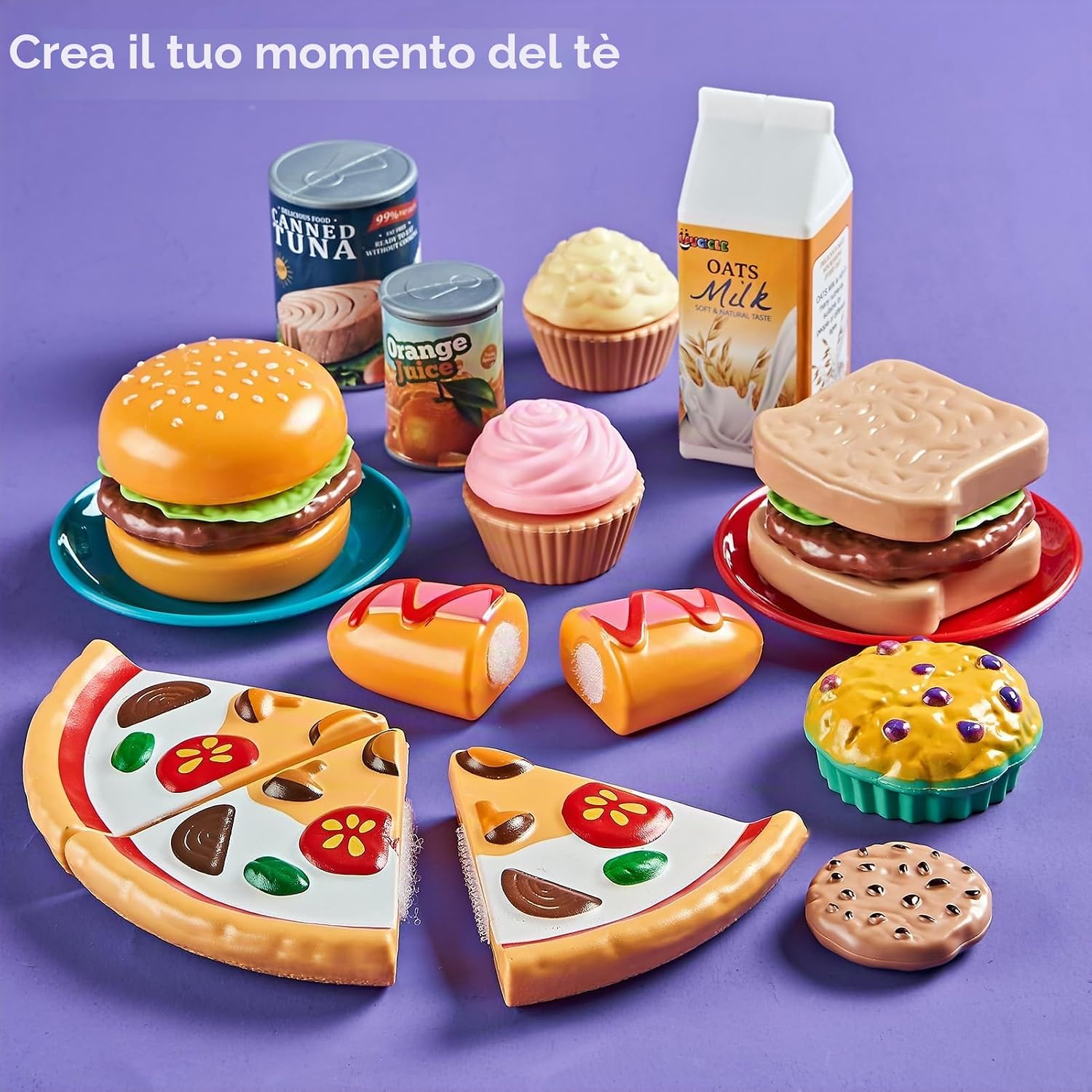 Detalle de LAUGIGLE 78Pc Cibo Giocattolo da Taglio con Borsa: set completa per cucina di gioco