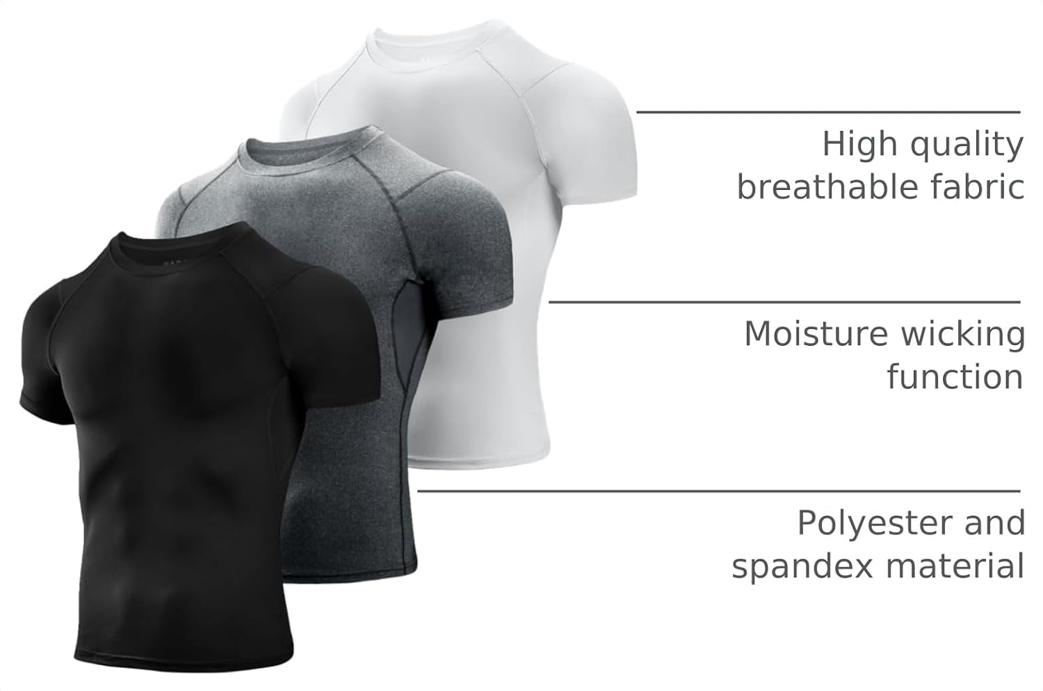 Detalle de Niksa Men's Compression Shirts 3/5 Pack