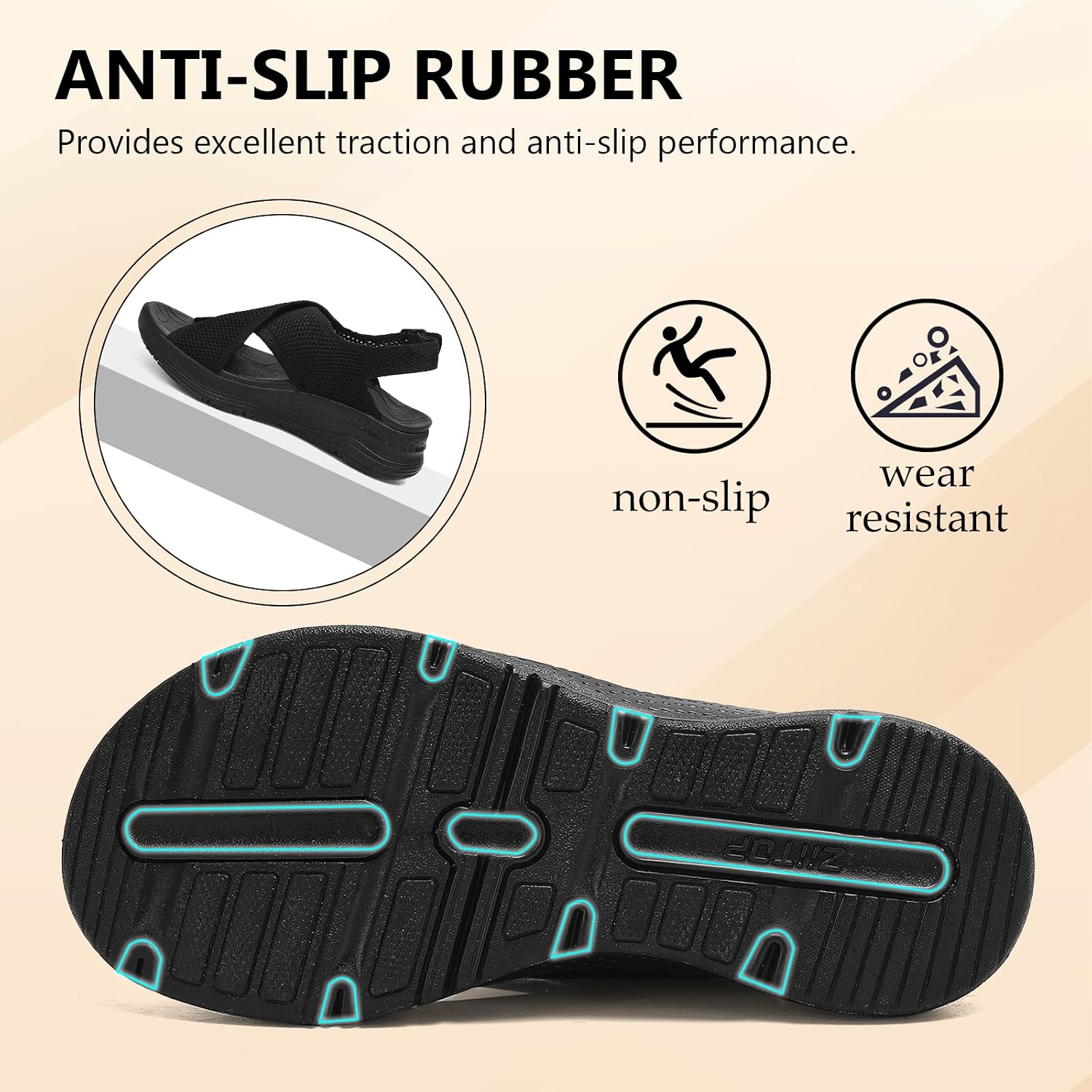 Thumbnail 5 de Hanani Womens Orthopedic Sandals with Adjustable Straps and Arch Support