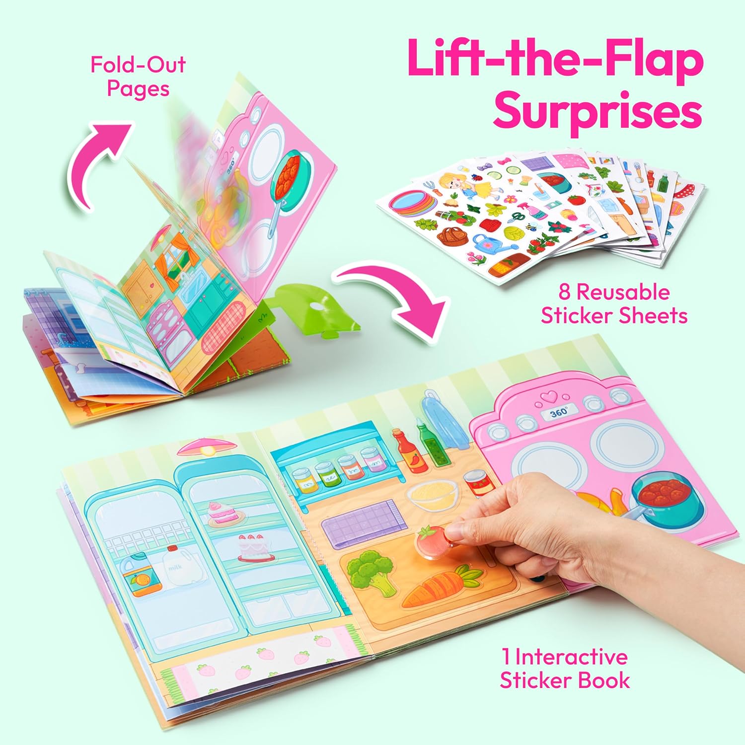 Detalle 2 de Klever Kits Reusable Sticker Book: My Dream Home with 200+ Washable Stickers