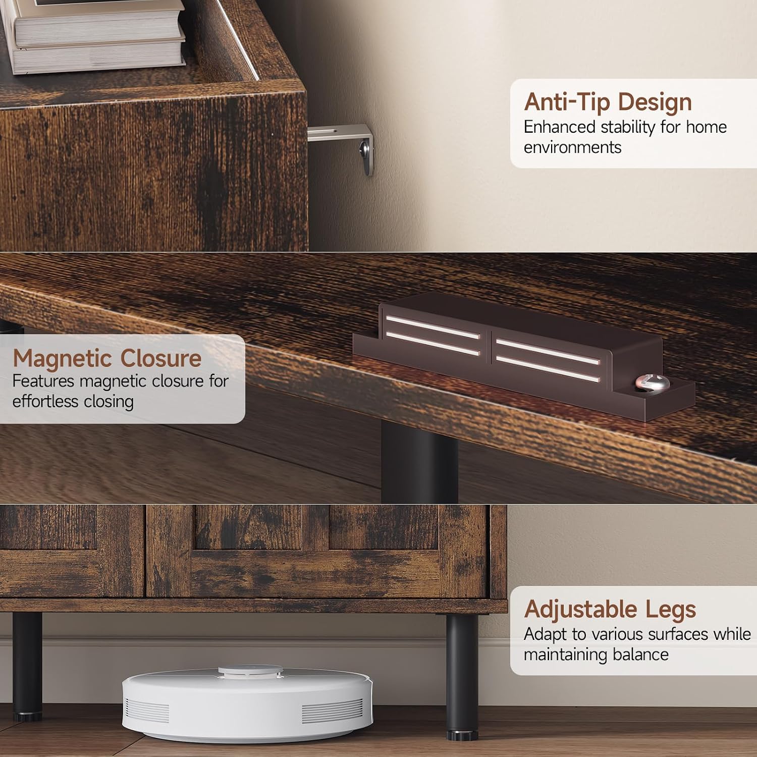 Detalle 1 de ComfyCorner Shoe Cabinet with 3 Doors