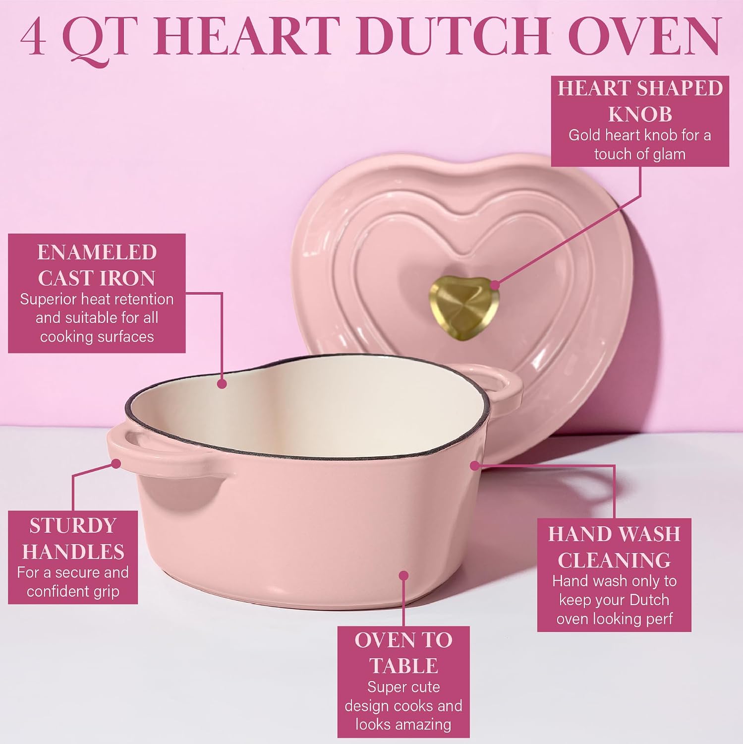 Thumbnail 4 de Paris Hilton Heart-Shaped Dutch Oven 4-Quart 🍲