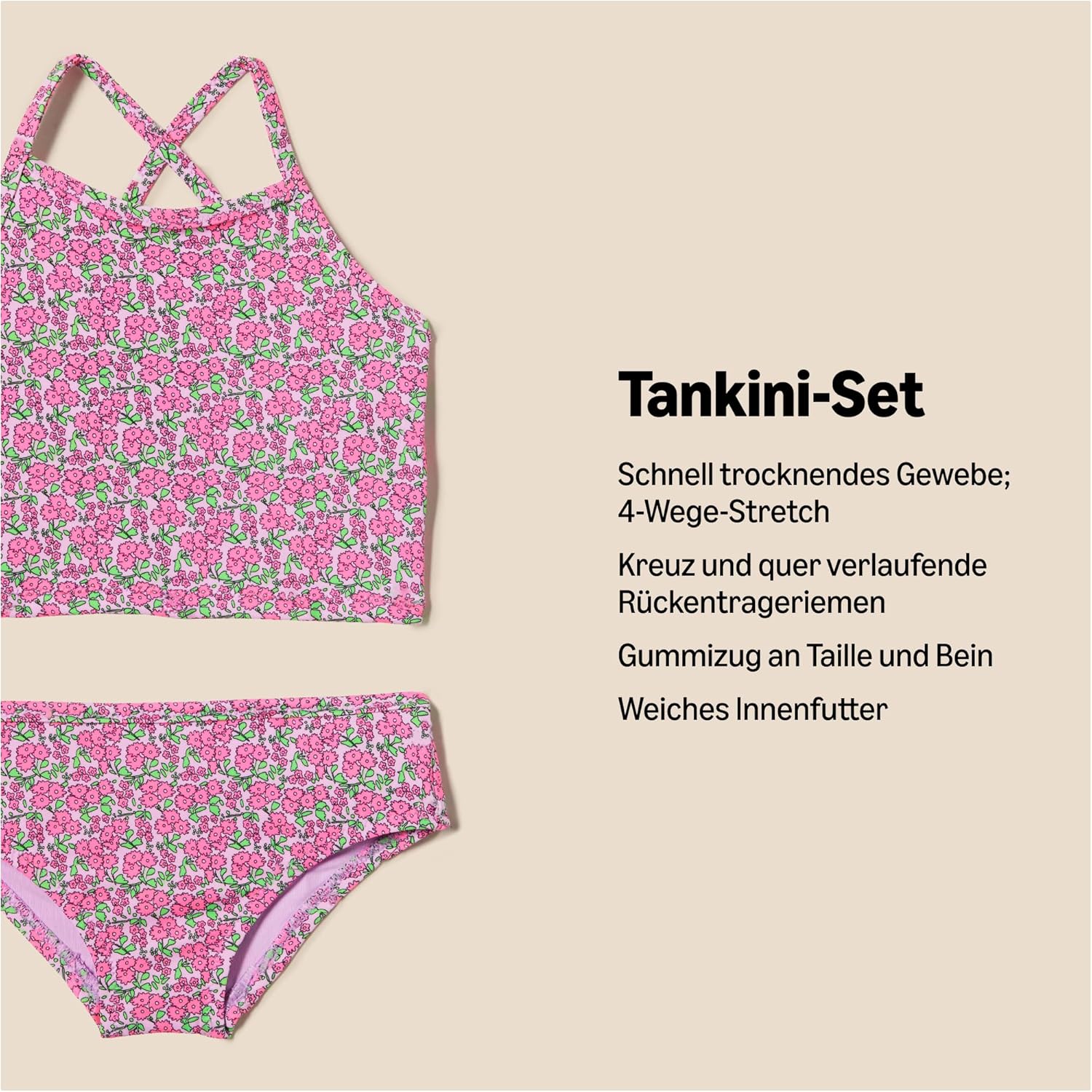 Thumbnail 1 de Mädchen Tankini-Set Amazon Essentials – figurbetontes Schwimmset mit schnell trocknendem Stoff