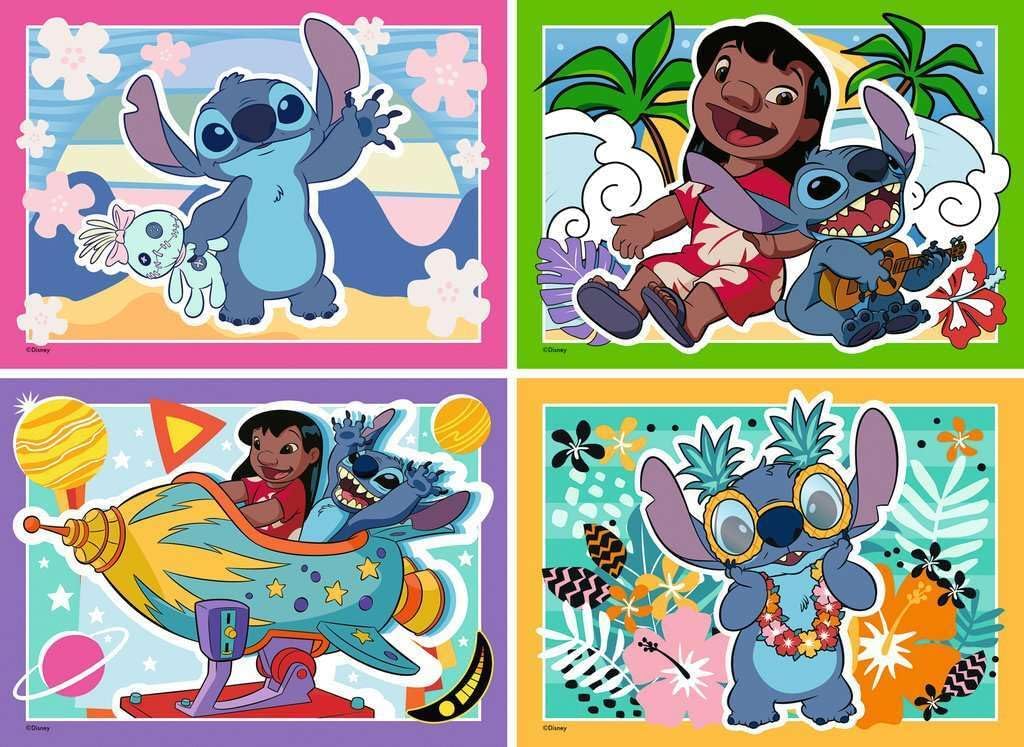 Detalle de Kinderpuzzle 4x35 Teile – Disney Stitch | Speedy Puzzle von Ravensburger
