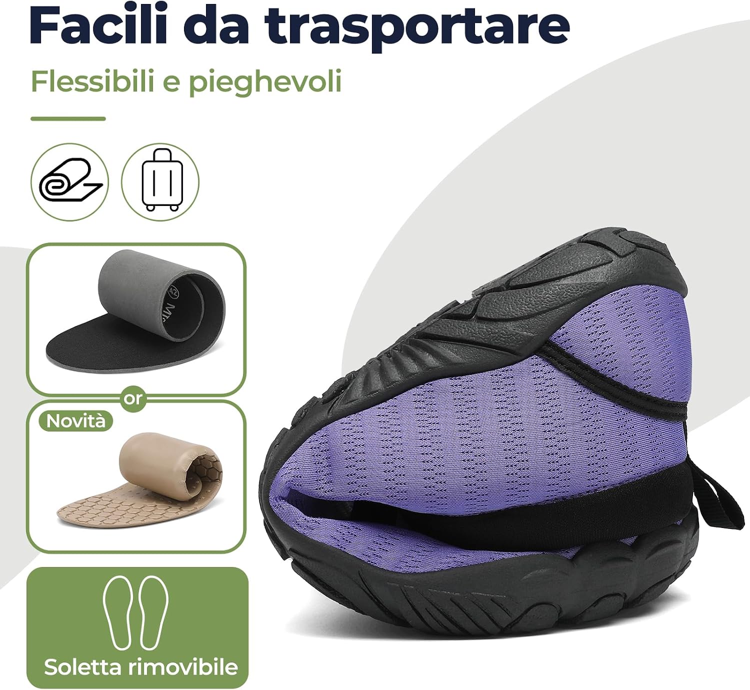 Detalle de Mishansha Scarpe da Scoglio Uomo Donna con 13 Fori di Drenaggio e Apertura rapida – Misure 36-46