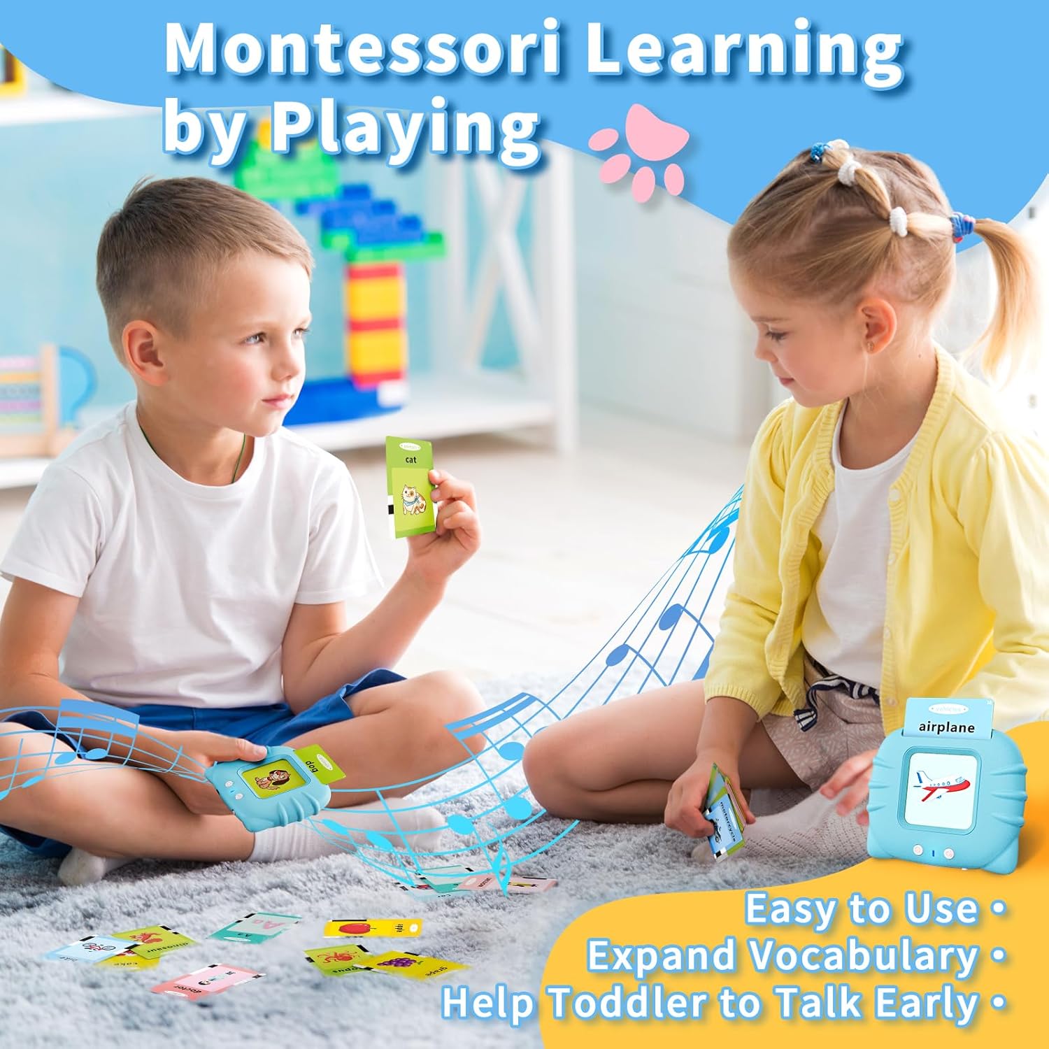 Thumbnail 3 de Aullsaty Toddler Talking Flash Cards 248