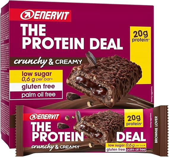 Detalle de Enervit The Protein Deal Brownie Lover 🍫 Barritas Proteicas 12x55g