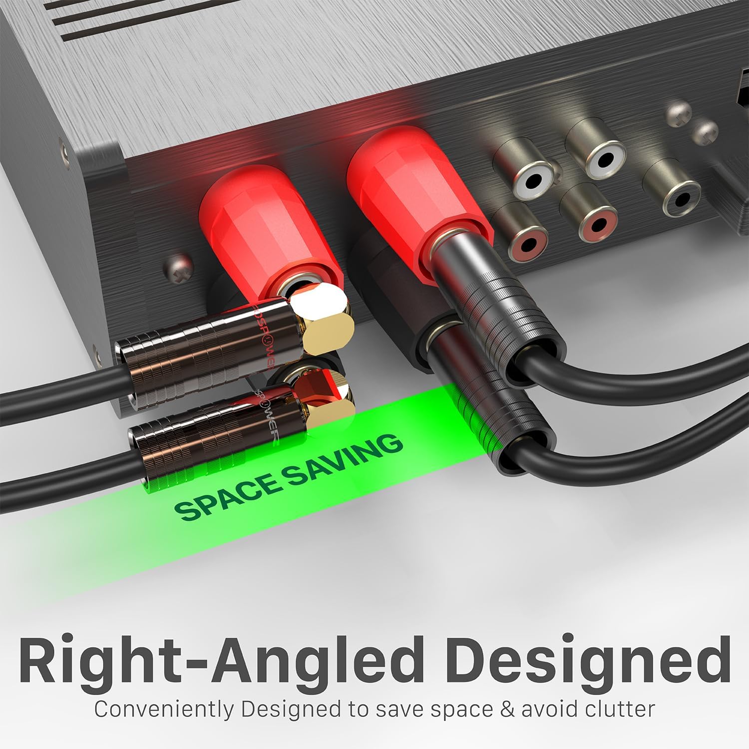 Thumbnail 2 de FosPower Right Angle Banana Plug Speaker Connectors (24K gold plated, 2 pairs / 4 pcs)