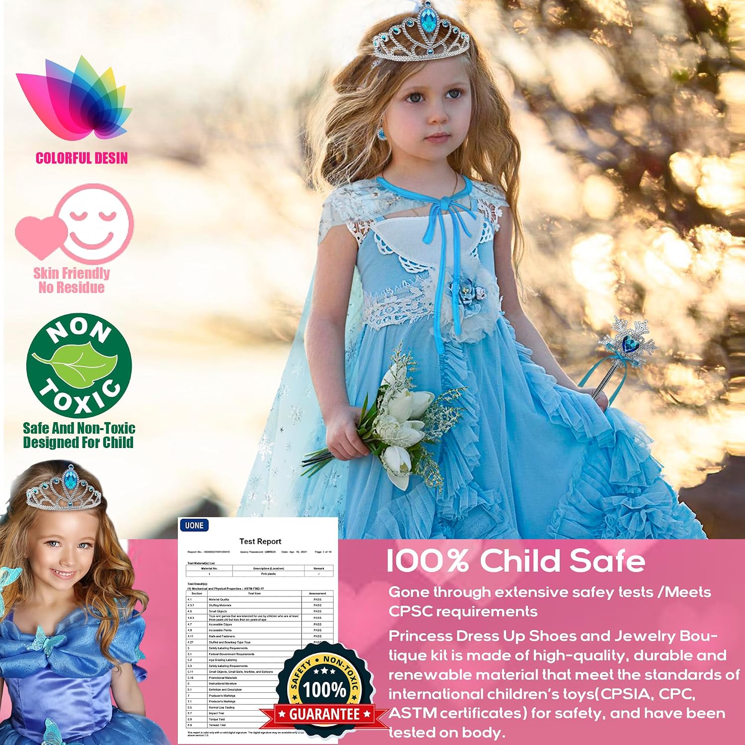 Detalle de Amerrly Z004 prinsessenset met 4 paar schoenen en 2 sieradensets
