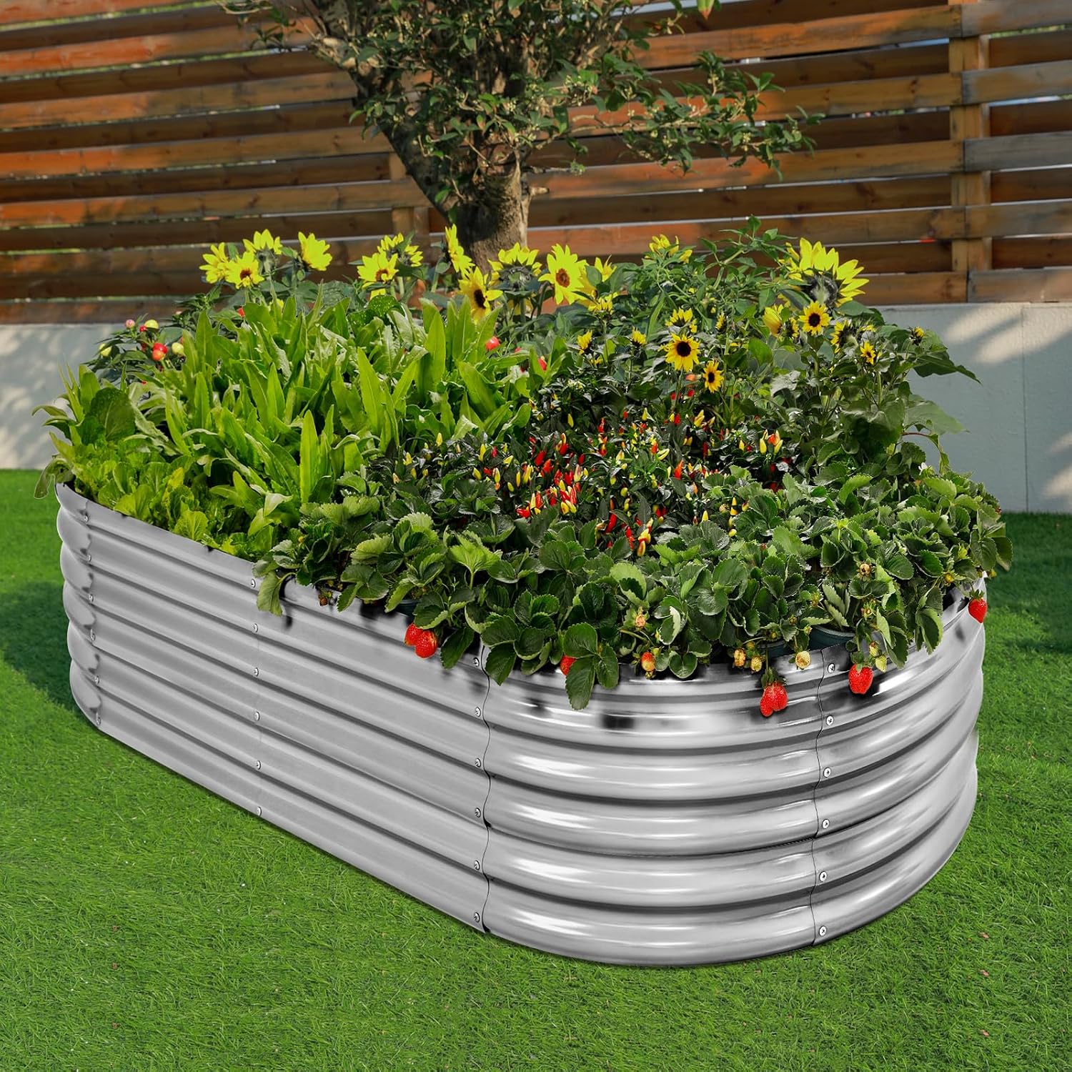 Detalle de Land Guard raised garden bed, galvanised steel