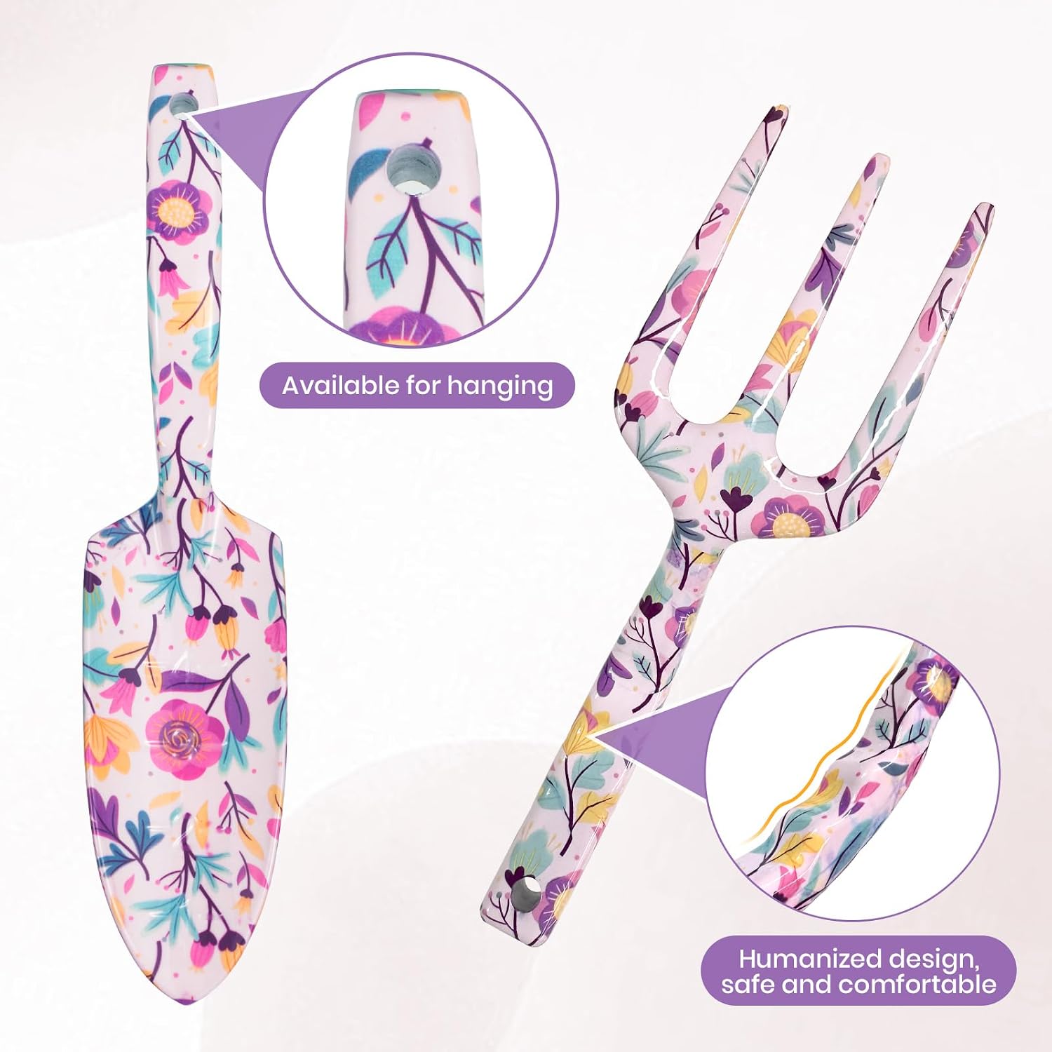 Detalle de Gardening Gifts for Women Mum – Velway 6pc Floral Print Garden Tool Set