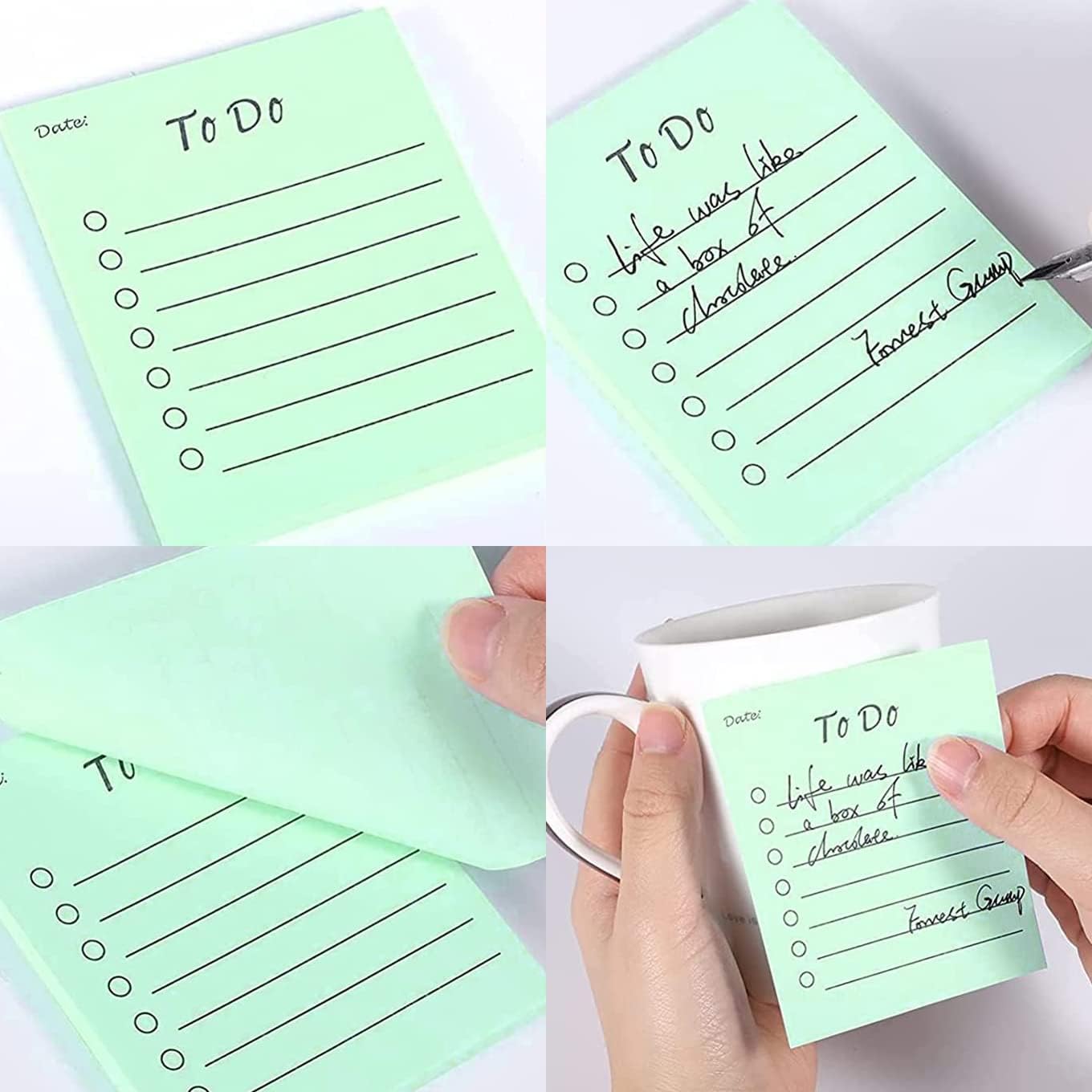 Detalle de Newplenty To Do Lijst zelfklevende notitieblokken, gelinieerd en in 8 kleuren