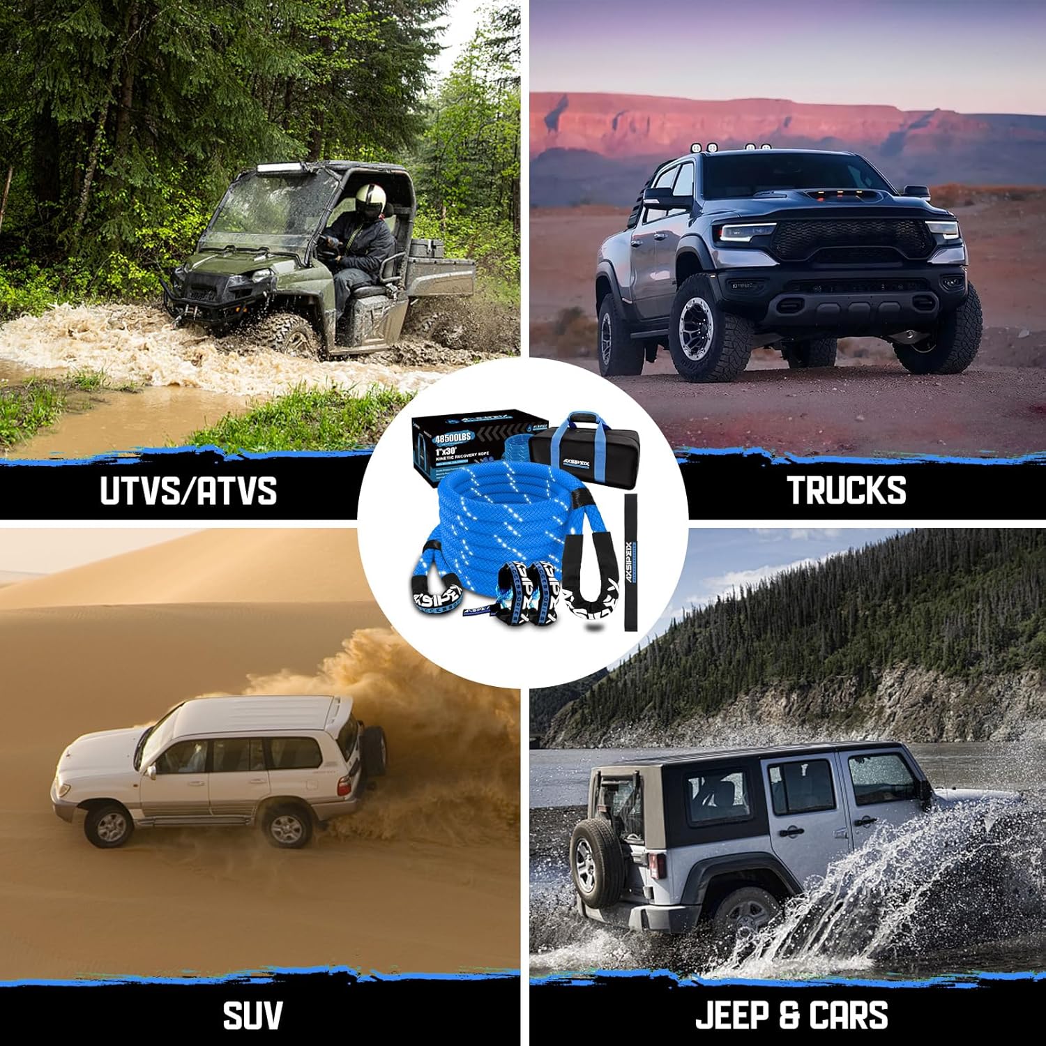 Thumbnail 6 de AXSIPEIX Kinetic Recovery Rope 30ft 🚗