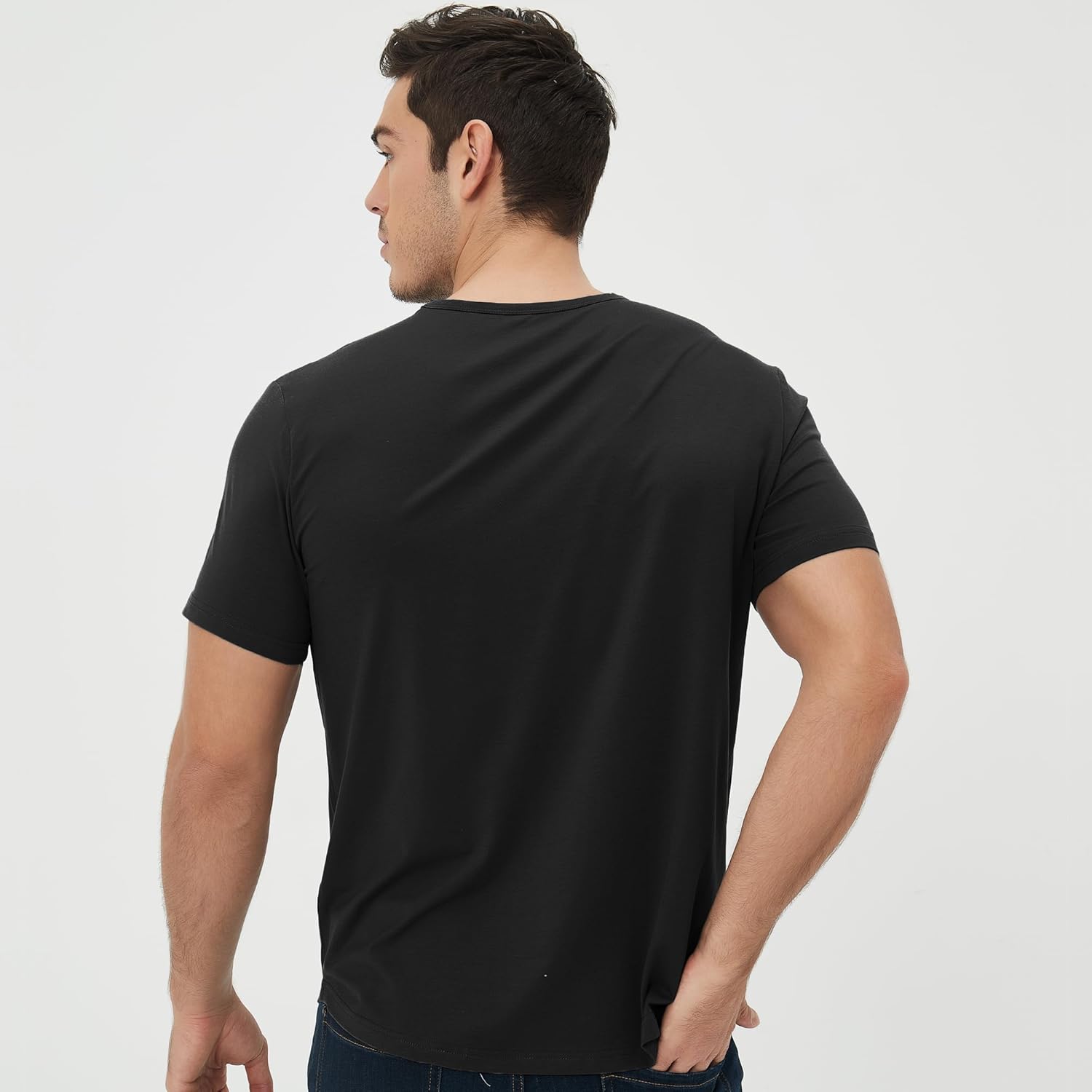 Thumbnail 4 de Netdraw Men's Ultra-Soft Bamboo Viscose T-Shirt with Curved Hem