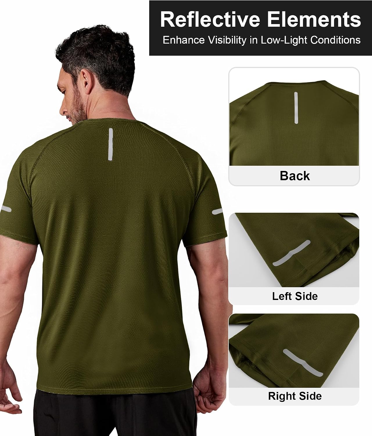 Detalle de ZITY 3 Pezzi T-Shirt Uomo Sportive: set di maniche corte in poliestere traspirante e asciugatura rapida