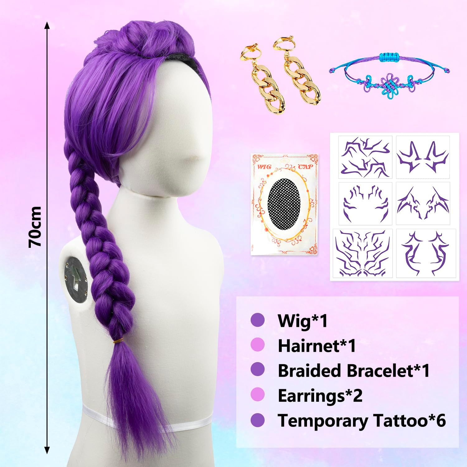 Detalle 2 de ZHOAOUAO Perruque cosplay 60 cm đ