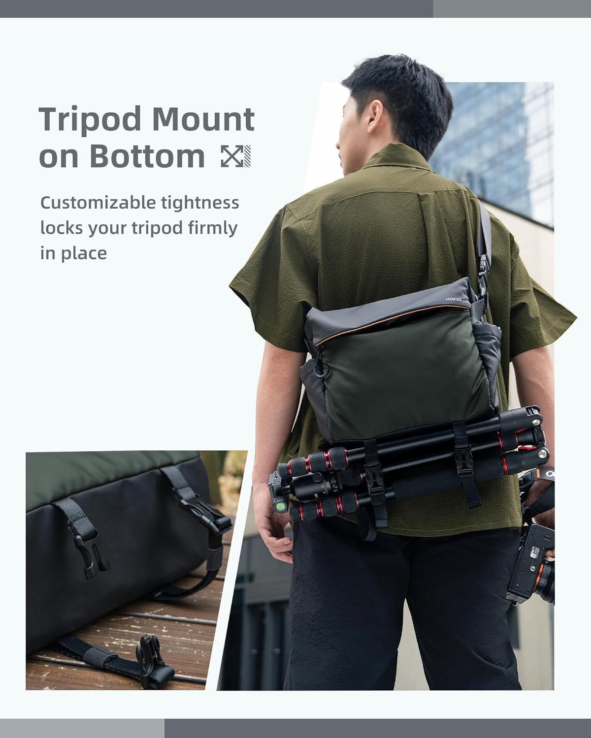 Thumbnail 3 de llano Camera Sling Bag for Photographers: Compact DSLR/Mirrorless Crossbody with Convertible Storage