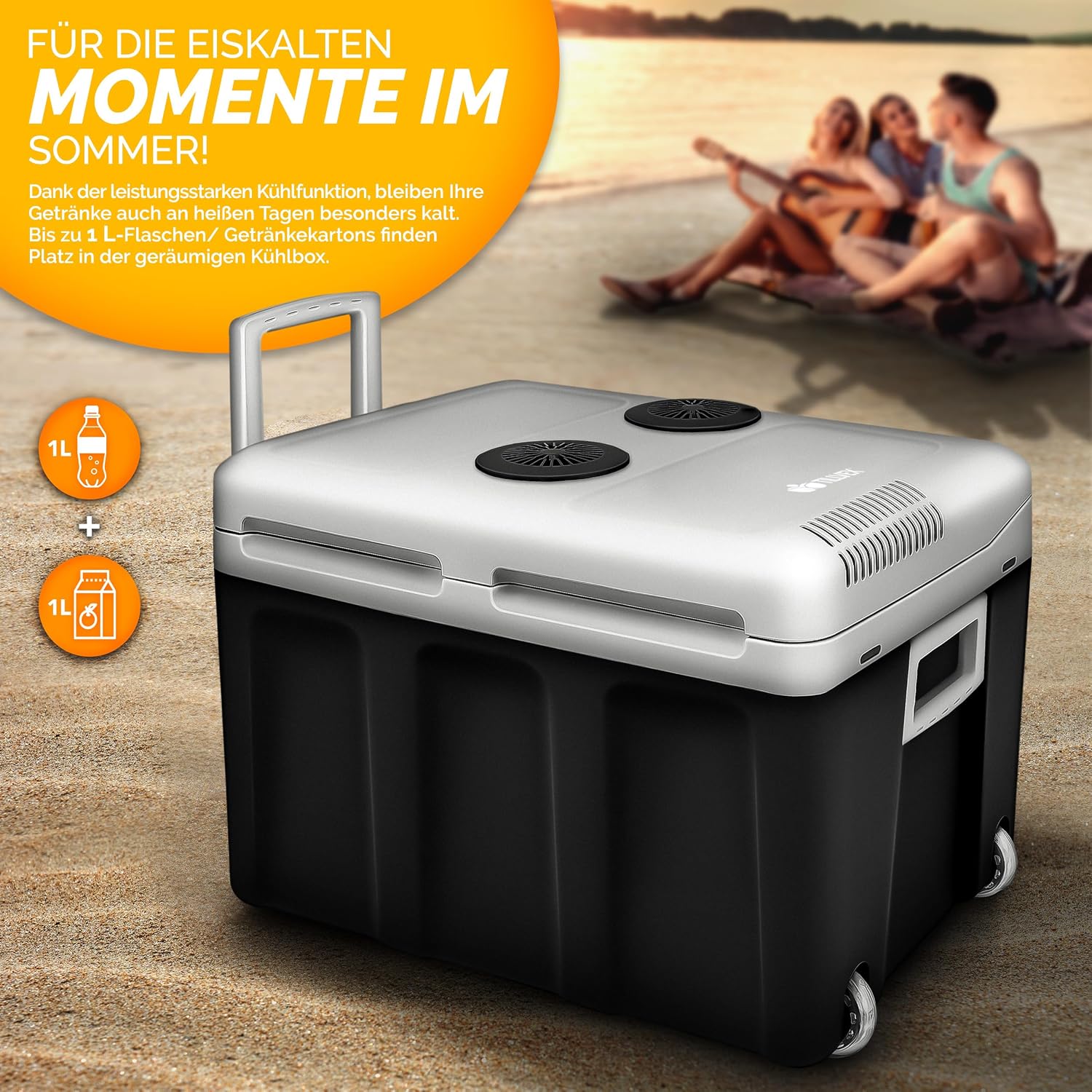 Detalle 2 de tillvex TVKB45 elektrische koelbox van 40 liter met wielen, 12 V en 230 V