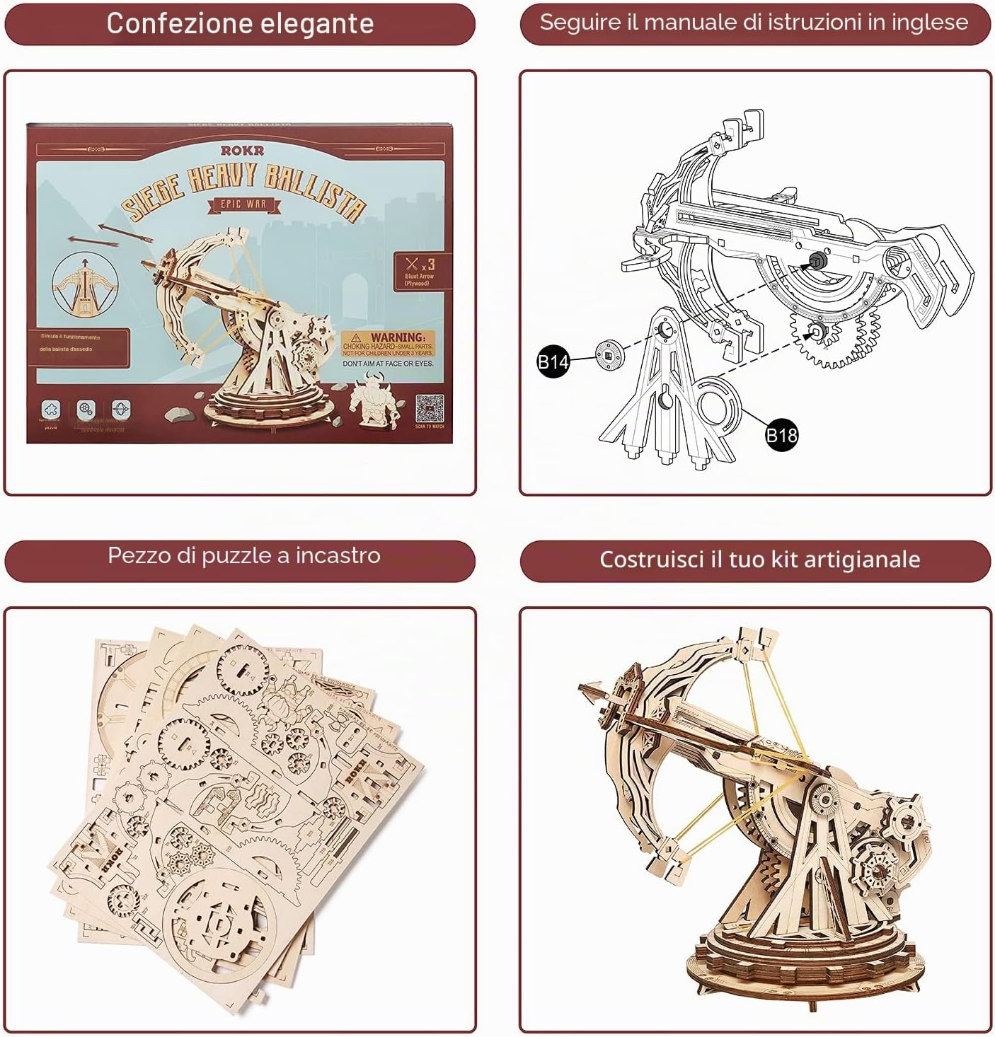 Thumbnail 4 de ROKR Puzzle in Legno 3D 142 pezzi 🧩