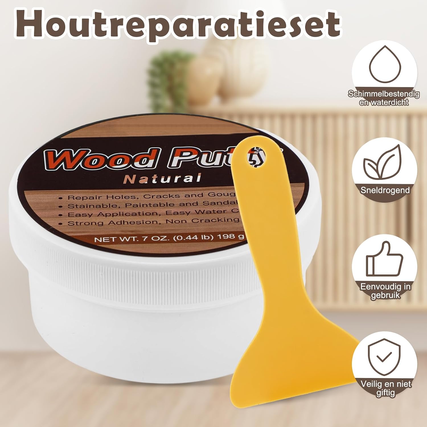 Thumbnail 5 de SEISSO 4722-1133 grijze houtvuller, schuurbaar en overschilderbaar, 200 g