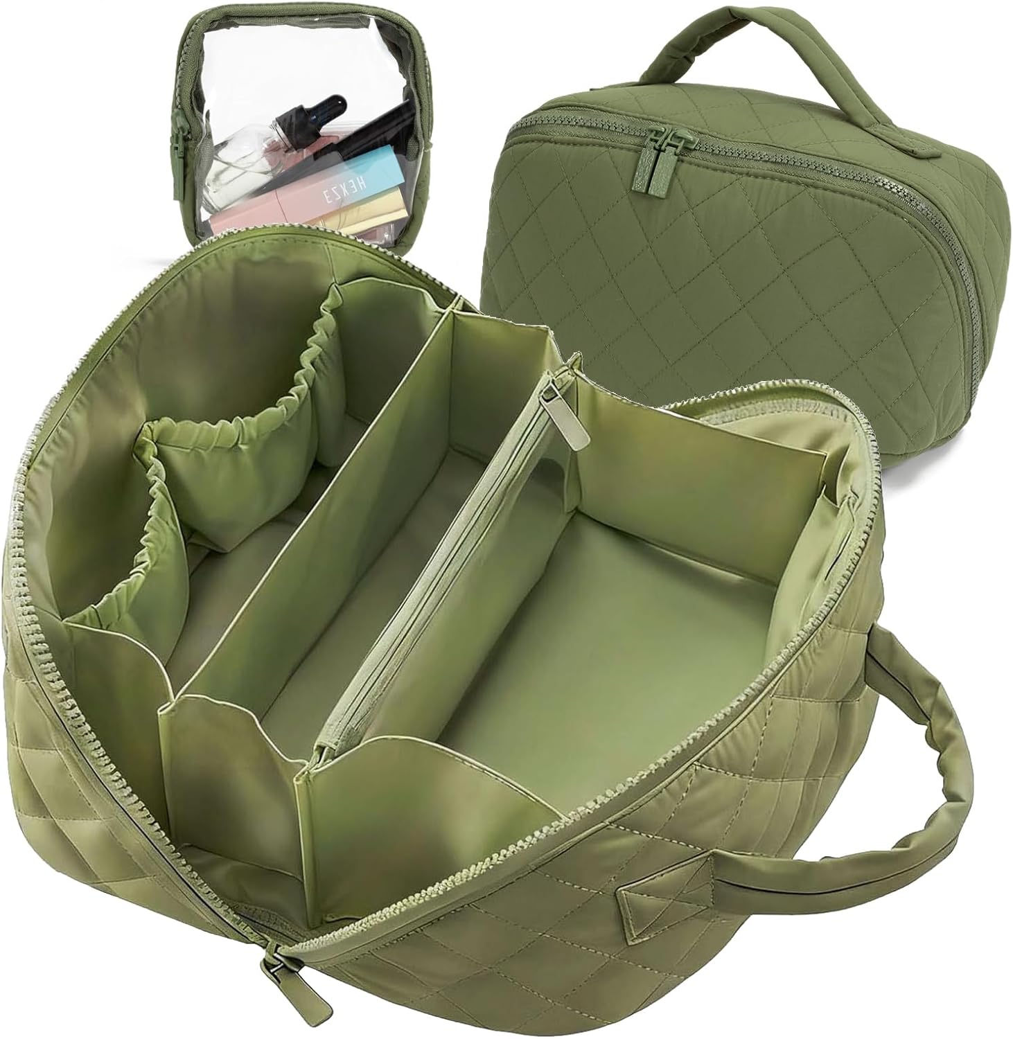 Lay-Flat Travel Makeup Bag, 180° pouch