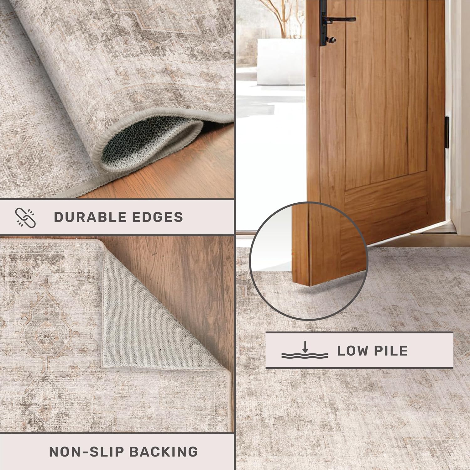 Thumbnail 4 de Hazo Haus 10x14 Neutral Farmhouse Area Rug