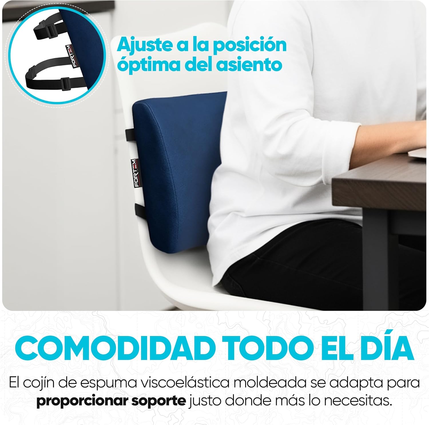 Thumbnail 2 de FORTEM Cojín Lumbar Ergonómico 💺 Con Espuma Viscoelástica