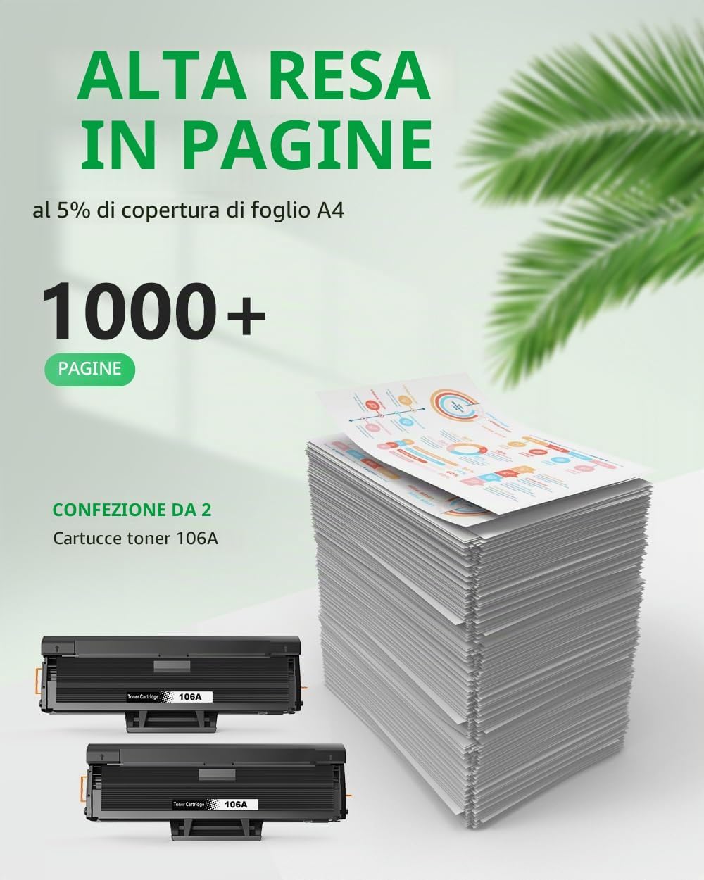 Thumbnail 1 de Colorfly 106A W1106A toner compatibile con chip (confezione 2) nero