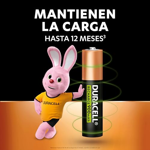Detalle 1 de Duracell pilas recargables AAA 900 mAh