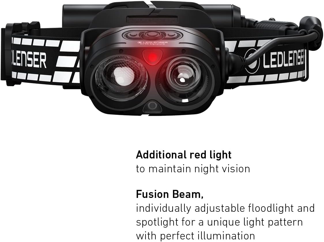 Detalle de Ledlenser H19R Signature rechargeable head torch (IP68) – 4000 lumens, swivel beam head, app control