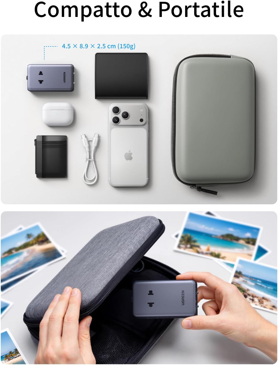 Thumbnail 6 de UGREEN 6 in 1 Adattatore Universale da Viaggio PD 45W – 2 prese AC, 4 porte USB, compatibile con oltre 200 paesi