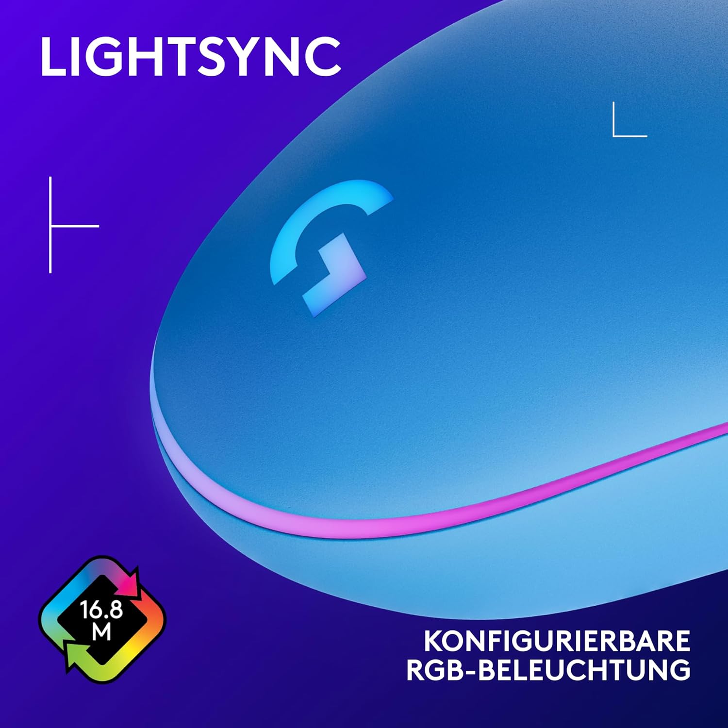 Thumbnail 3 de Logitech G203 Gaming-Maus mit LIGHTSYNC RGB, bis 8.000 DPI und 6 programmierbaren Tasten (blau)