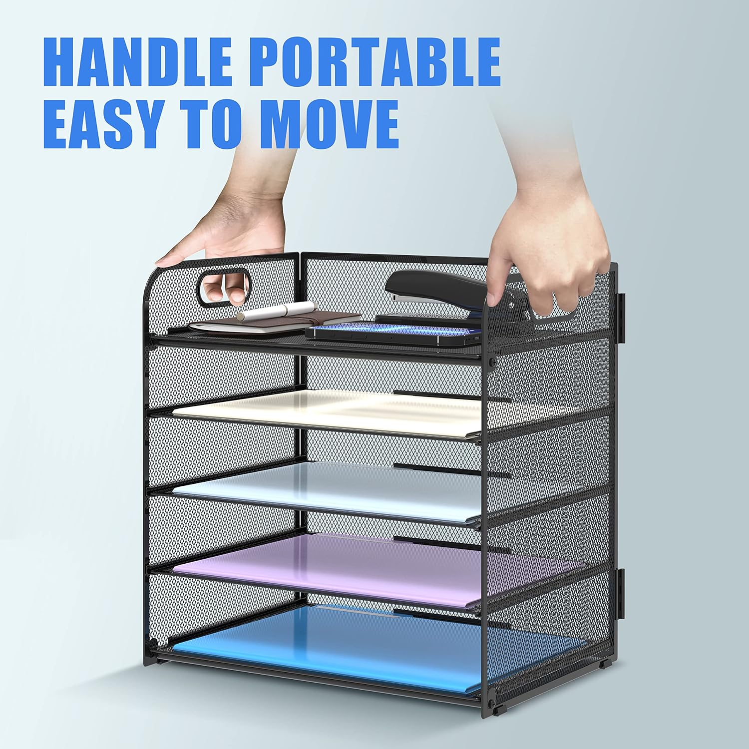 Thumbnail 4 de SUPEASY 5 Trays Paper Organizer with Handle