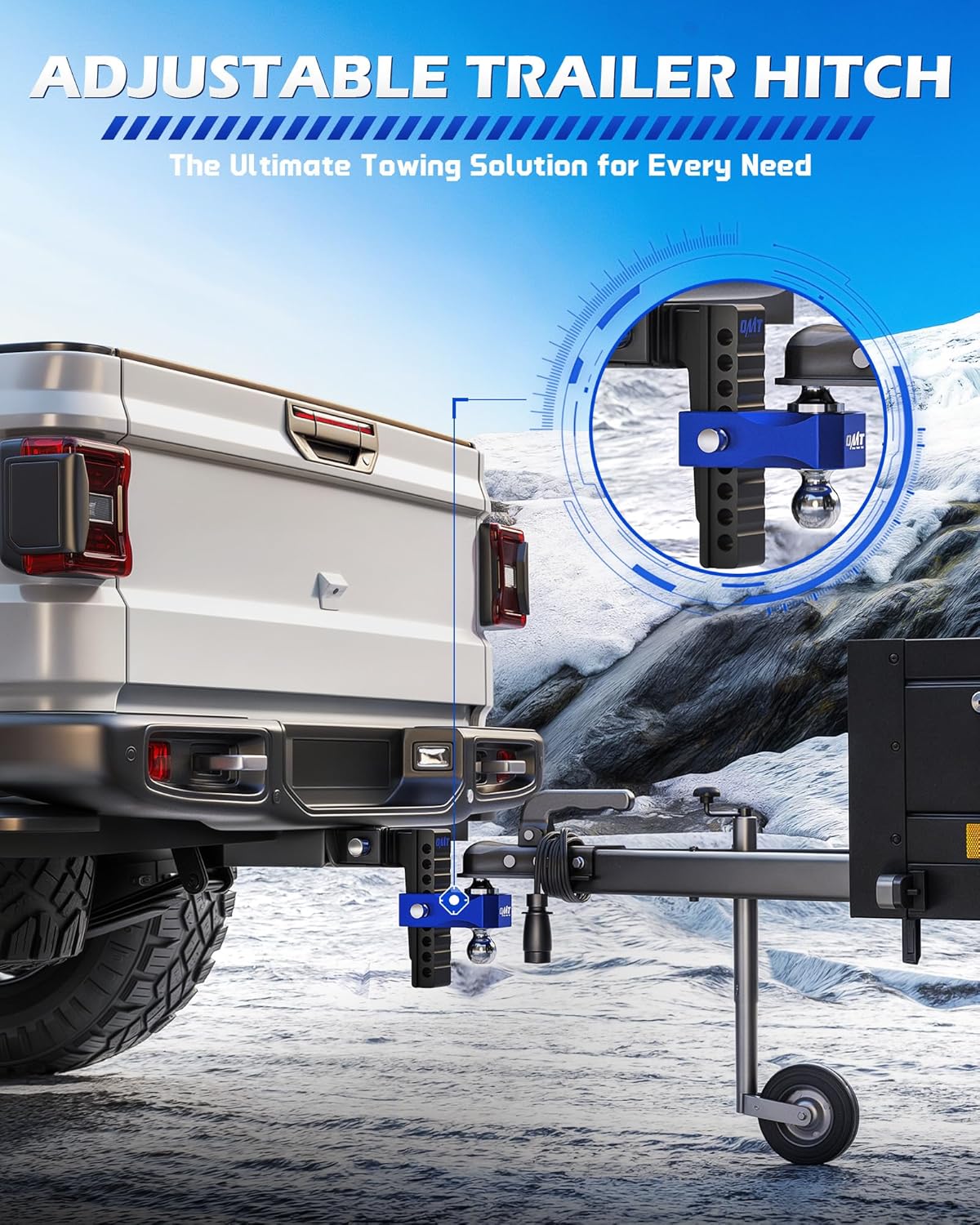 Thumbnail 1 de Orion Motor Tech Adjustable Trailer Hitch (8 in drop/rise) for 2 in receiver, Class 3/4