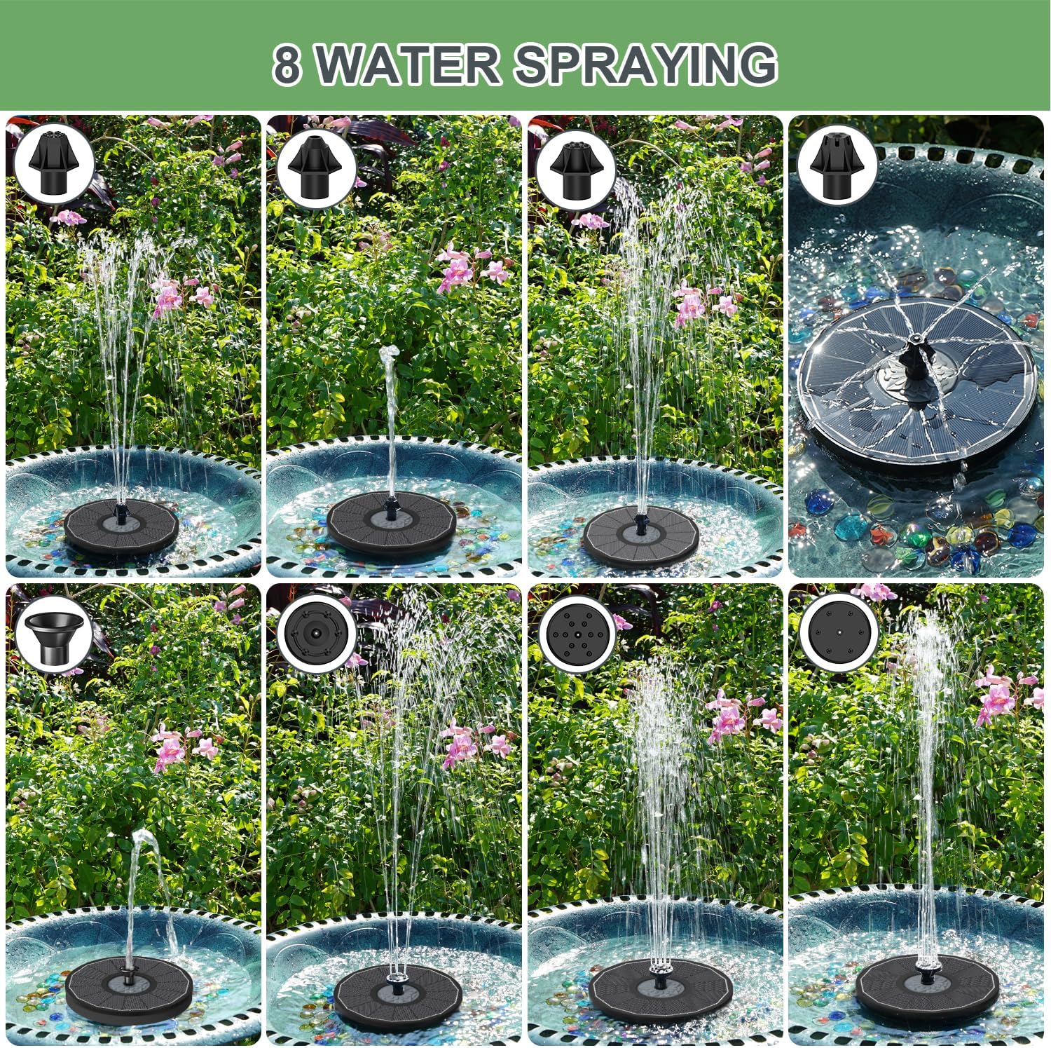 Thumbnail 2 de SZMP Solar Fountain 2026 Upgrade: Glass Panel, 3.5W, No Battery