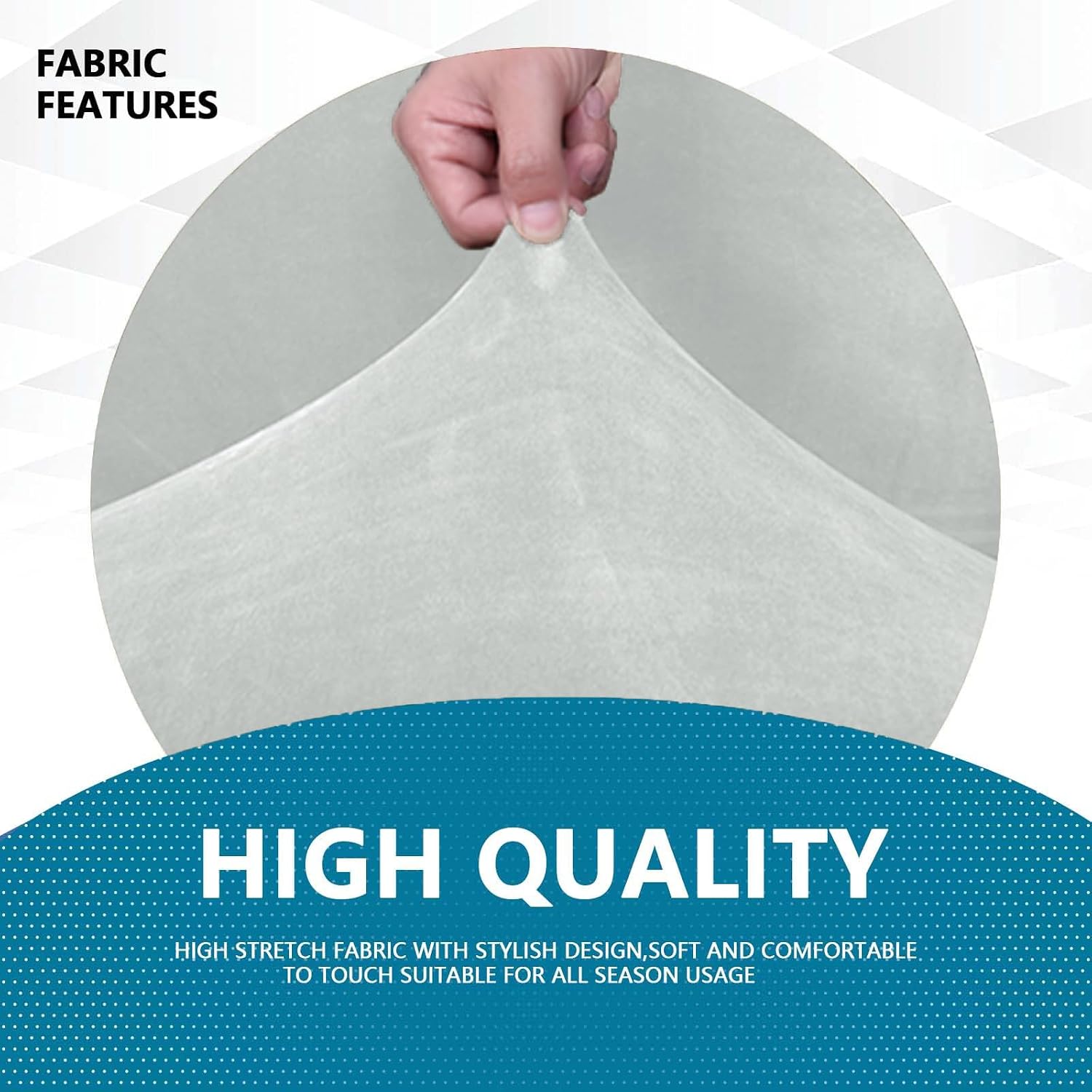 Thumbnail 3 de Housse de canapé en velours 3 places YSTELLAA – Protection extensible anti-égratignures et lavable Gris Argent