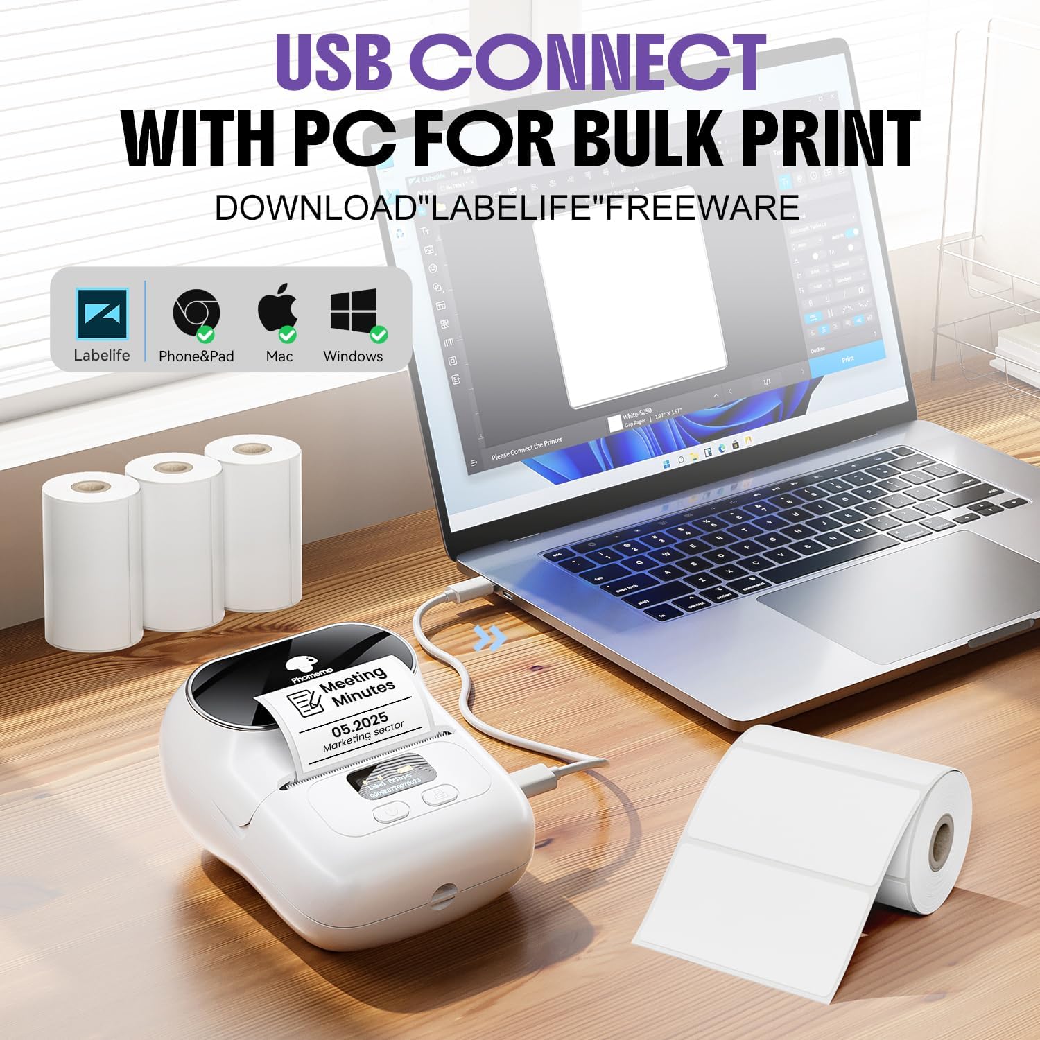 Thumbnail 3 de Phomemo M110 stampante etichette 51 mm 📇