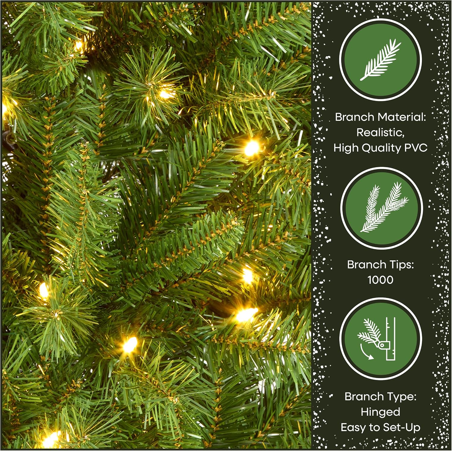 Thumbnail 6 de National Tree Company Winchester Pine Slim Christmas Tree, 7.5 ft, 350 LEDs