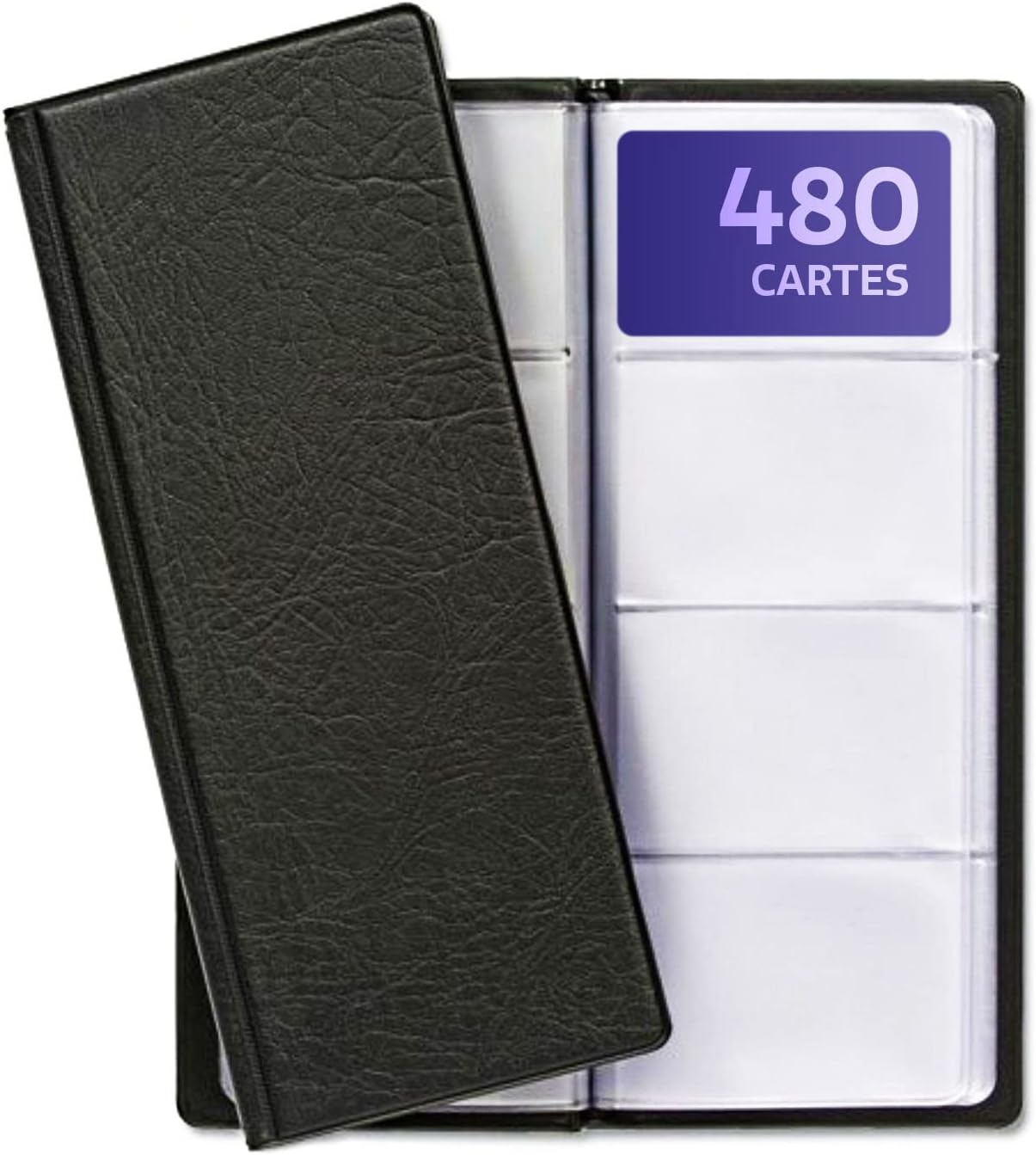 Praknu porte-cartes de visite transparent pour 480 cartes — intérieur transparent, format pratique