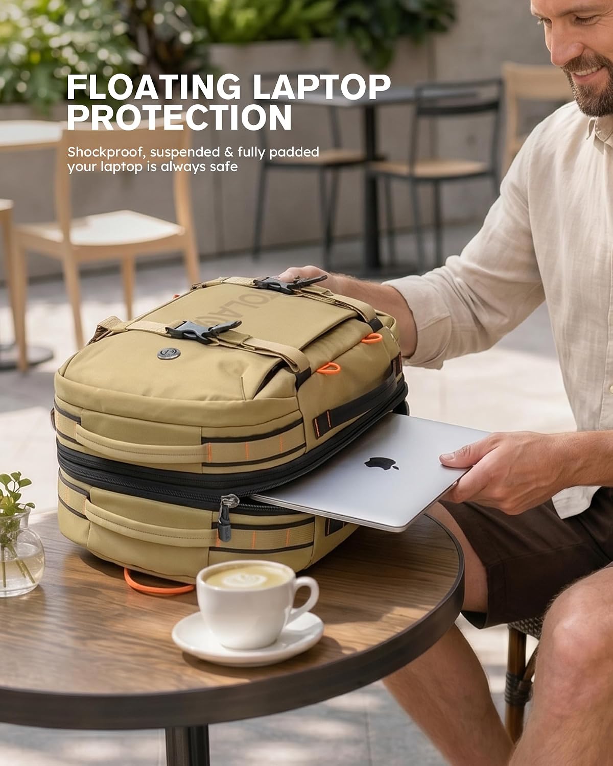 Thumbnail 2 de Tolaccea Travel Backpack 40-50L: Expandable Carry-On with Wet/Dry Compartment for 15.6" Laptop