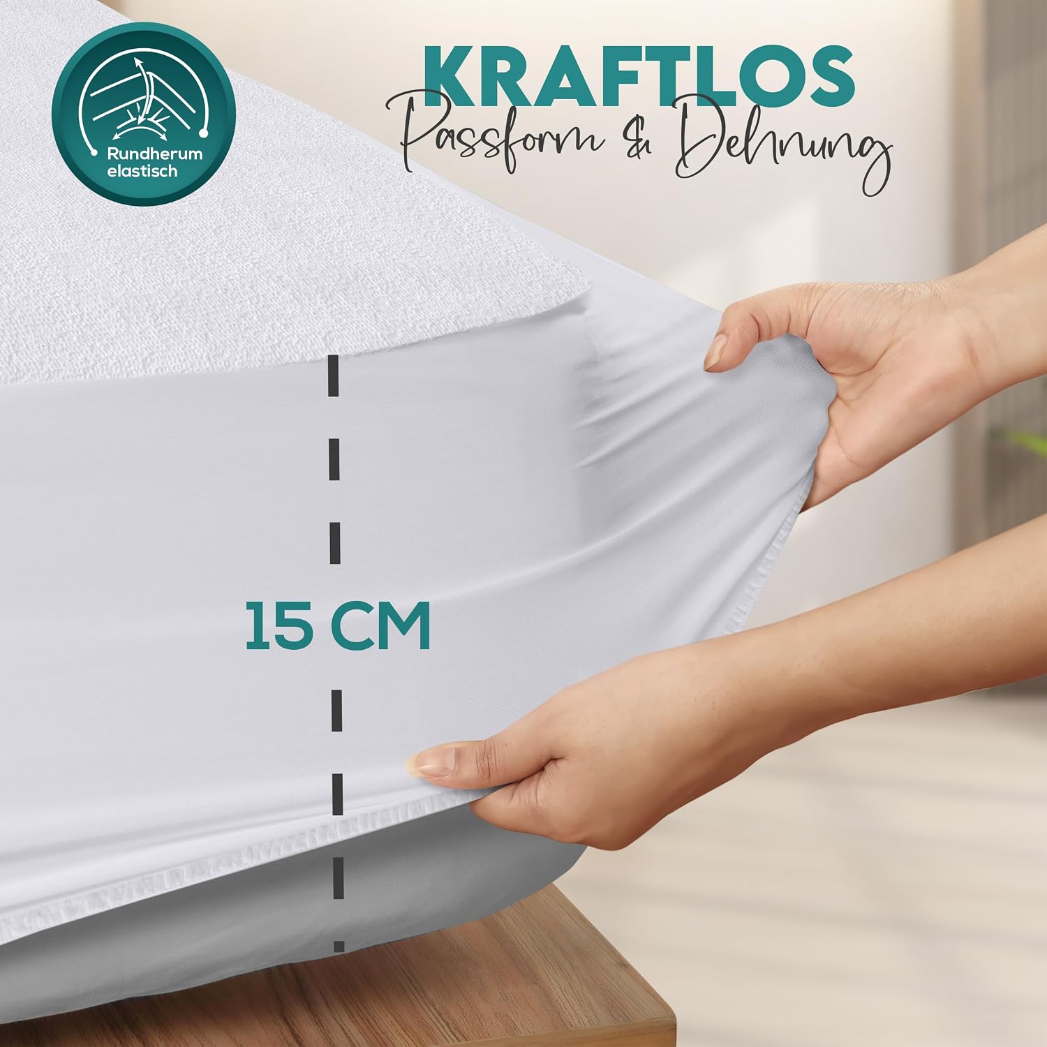 Detalle de Utopia Bedding Matratzenschoner 180 x 200 x 40 cm wasserdicht & rundum elastisch (OEKO-TEX) – Schutzauflage