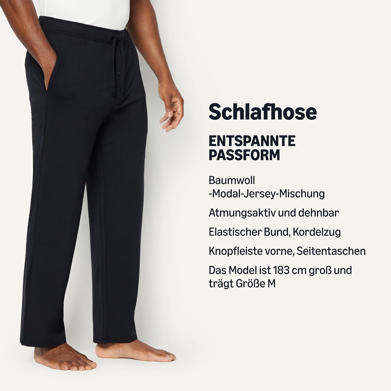 Detalle de Amazon Essentials Herren Pyjamahose aus Baumwoll-Modal