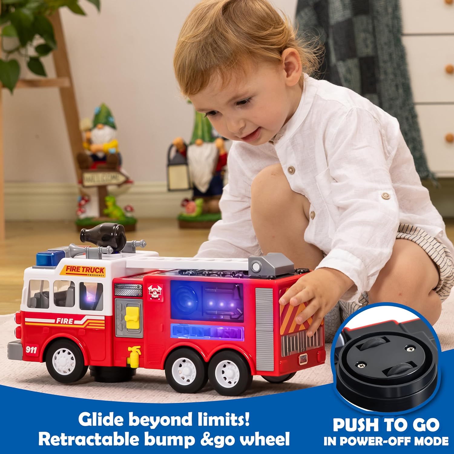 Thumbnail 4 de JOYIN interactive toddler fire engine truck toy (LED projections, sirens & bump-n-go) for ages 3–8